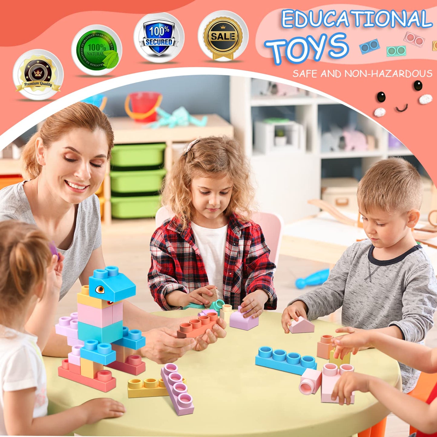 78 STEM Soft Building Blocks Set for Toddlers
