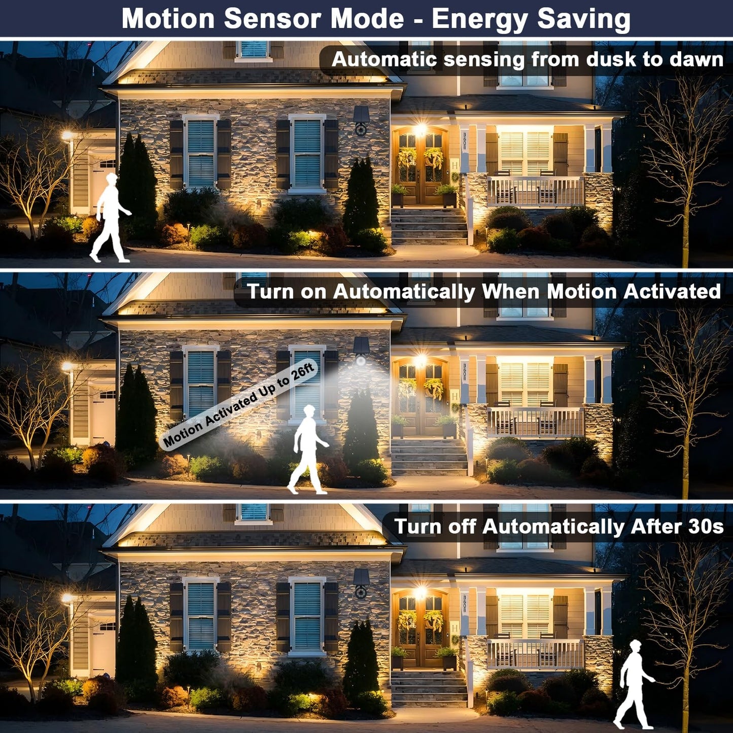 2000LM CAHOUGSMT Solar Motion Sensor Flood Lights