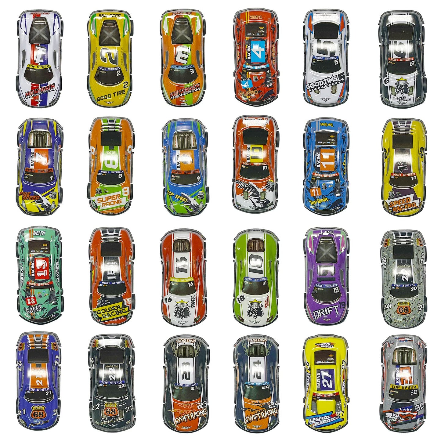 24 Pcs Mini Pull Back Cars Toy Set