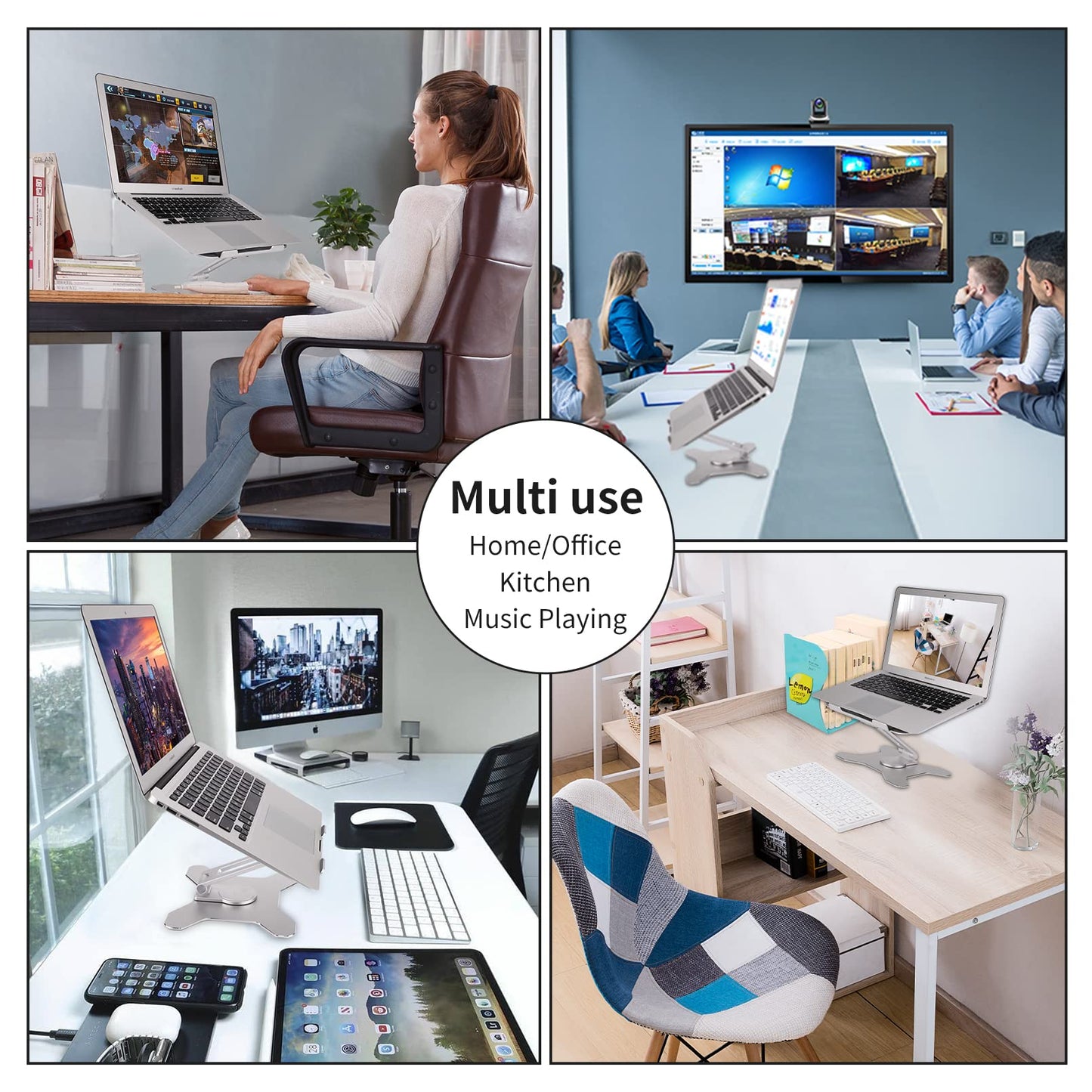 BFSGSGMR Rotatable Laptop Stand, Heat Dissipation Laptop Lifting Rack, Ergonomic Laptop Bracket, Suitable for laptops up to 17.3 inches, Compatible with MacBook Pro/Air, laptops, etc (Silver)