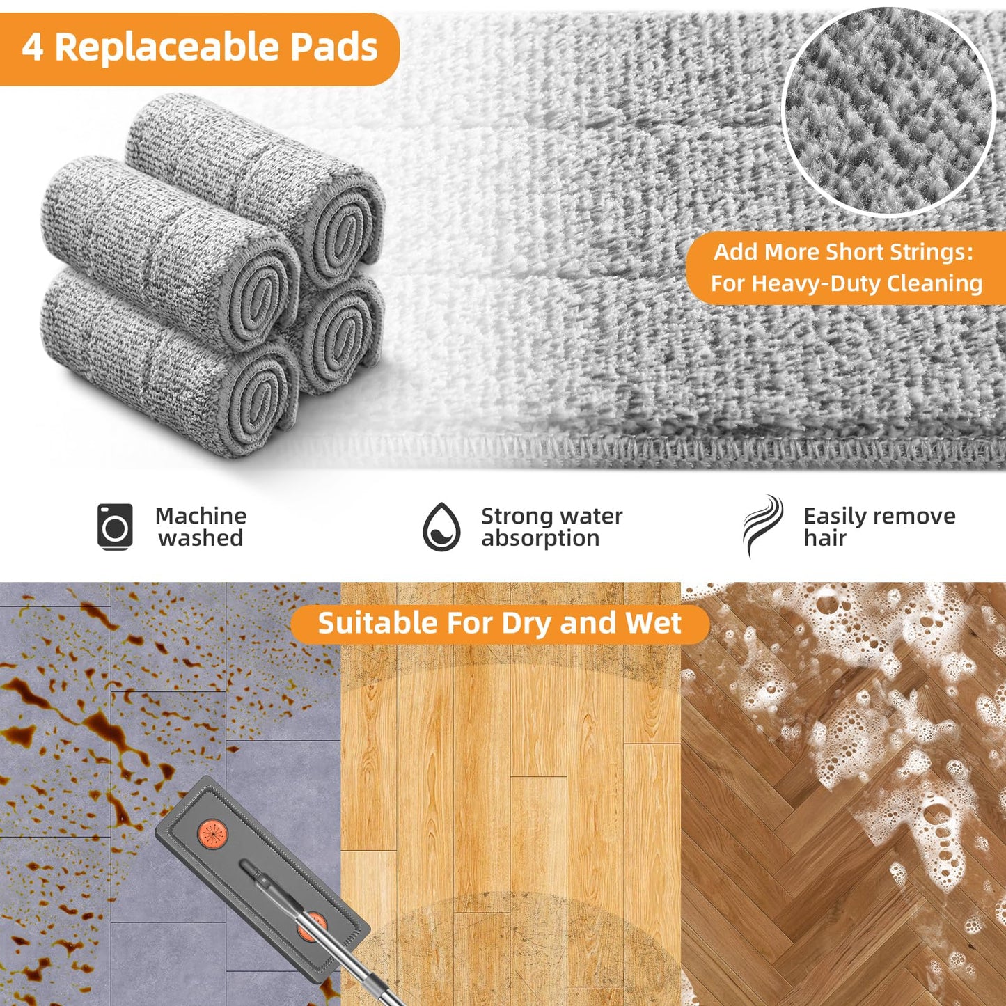 61" Flat Mop and Bucket Cleaning System