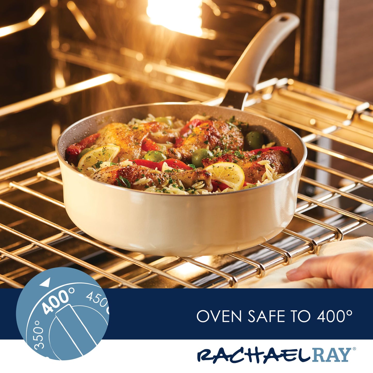 Rachael Ray Nonstick Sauté Pan with Lid, 3QT