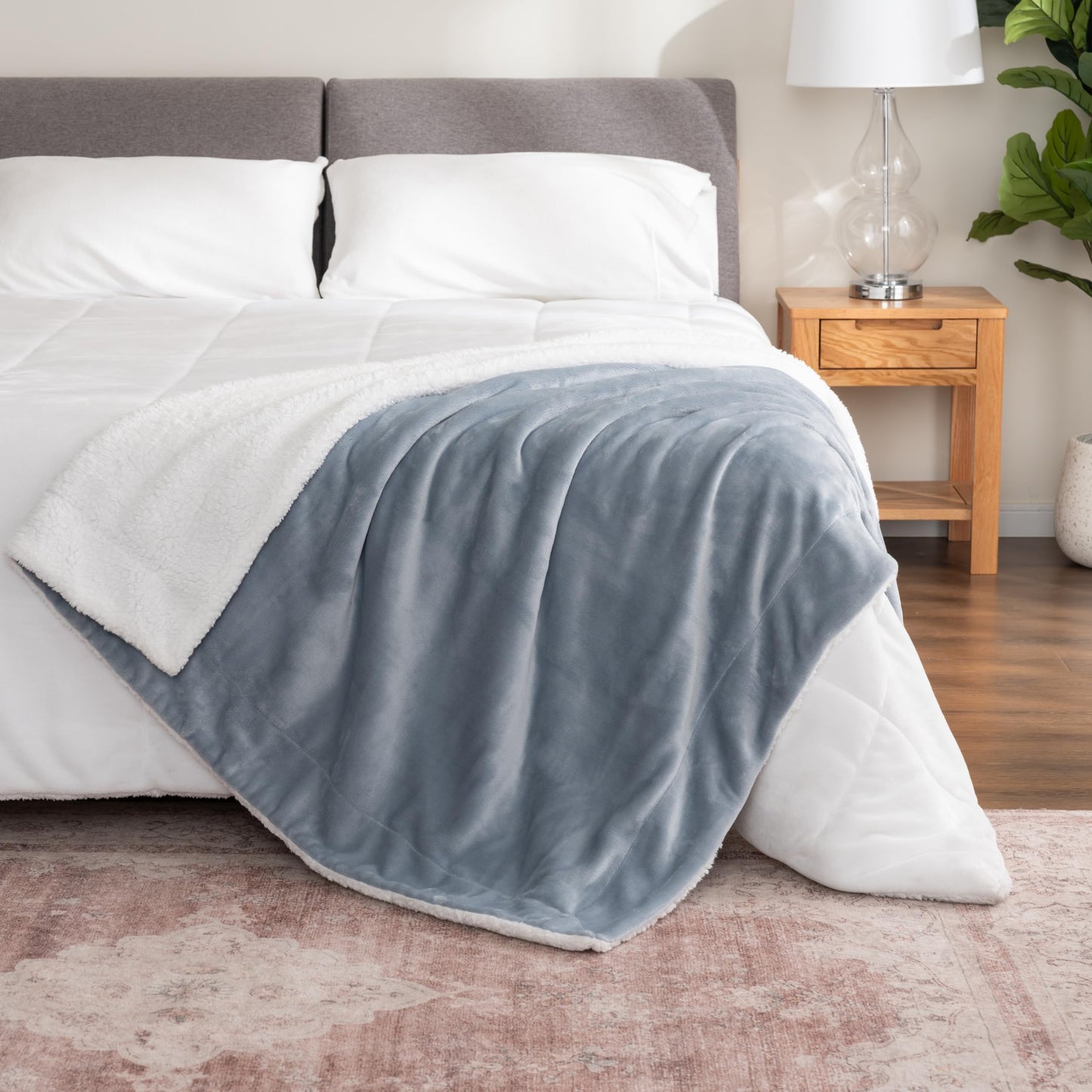 Berkshire Blanket Sherpa Reversible Throw Blanket