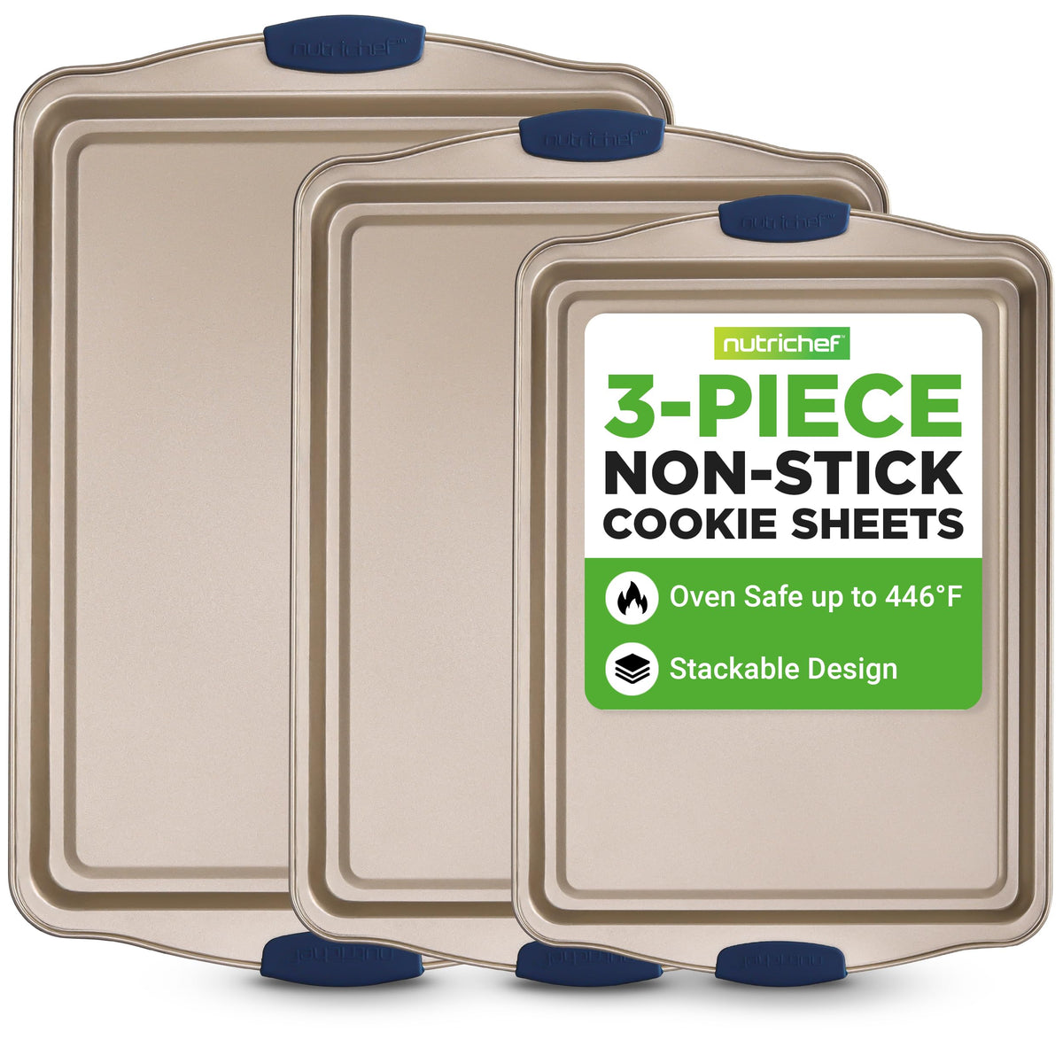 3 Piece Nonstick Carbon Steel Baking Sheet Set