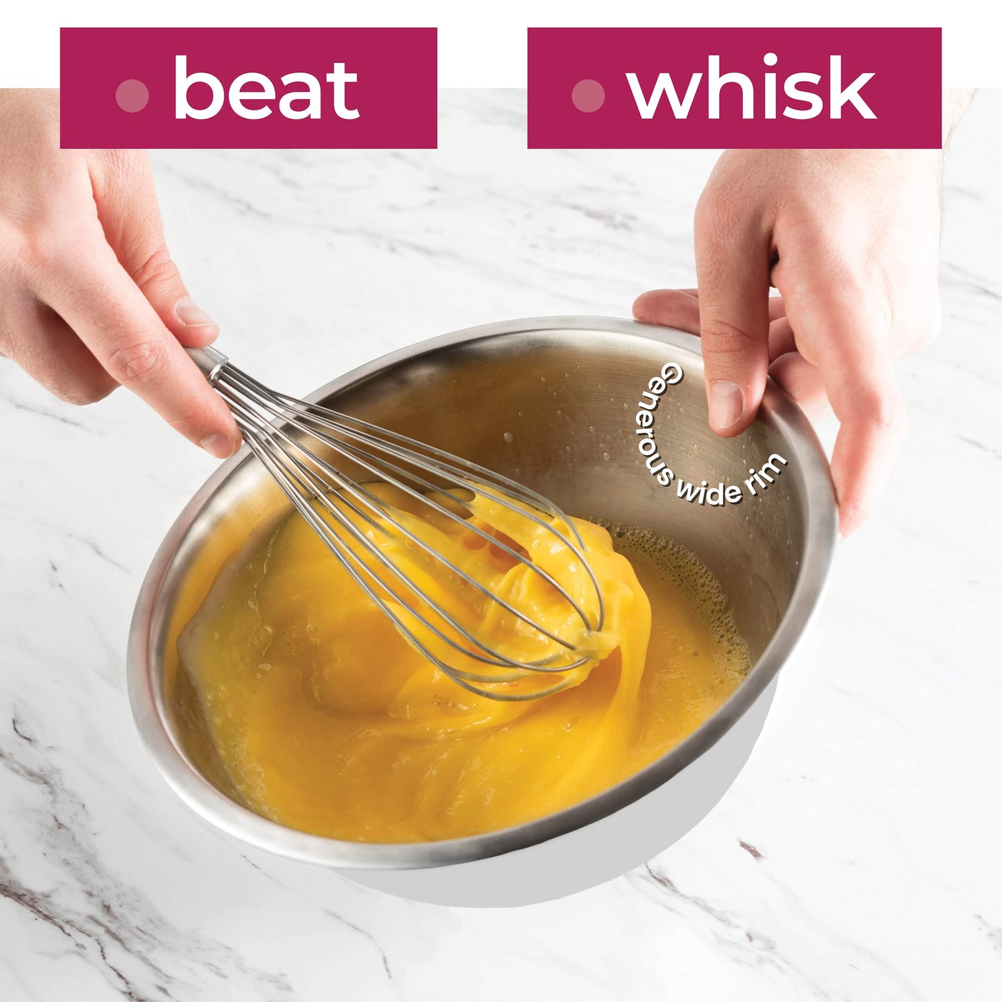 FineDine Stainless Steel Dishware Bowls - Easy To Clean, Nesting Bowls for Space Saving Storage, Great for Cooking, Baking, Prepping, 8 Quarts