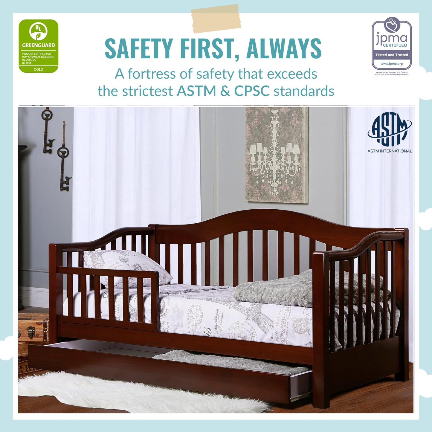 Dream On Me Toddler Day Bed with Storage