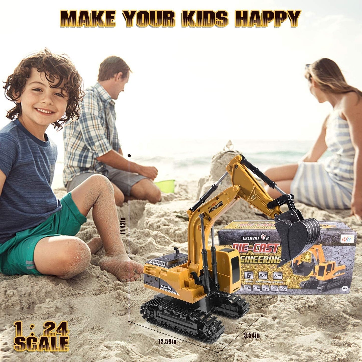 Remote Control Excavator Toy for Kids