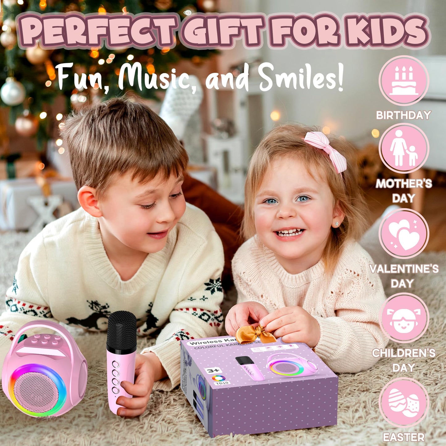 Hockvill Mini Karaoke Machine for Kids with Microphone