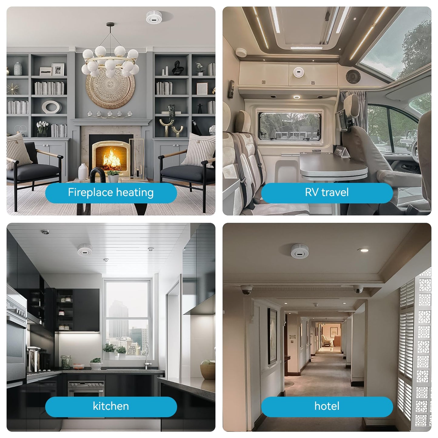 Carbon Monoxide Detector with LED Display Alarm