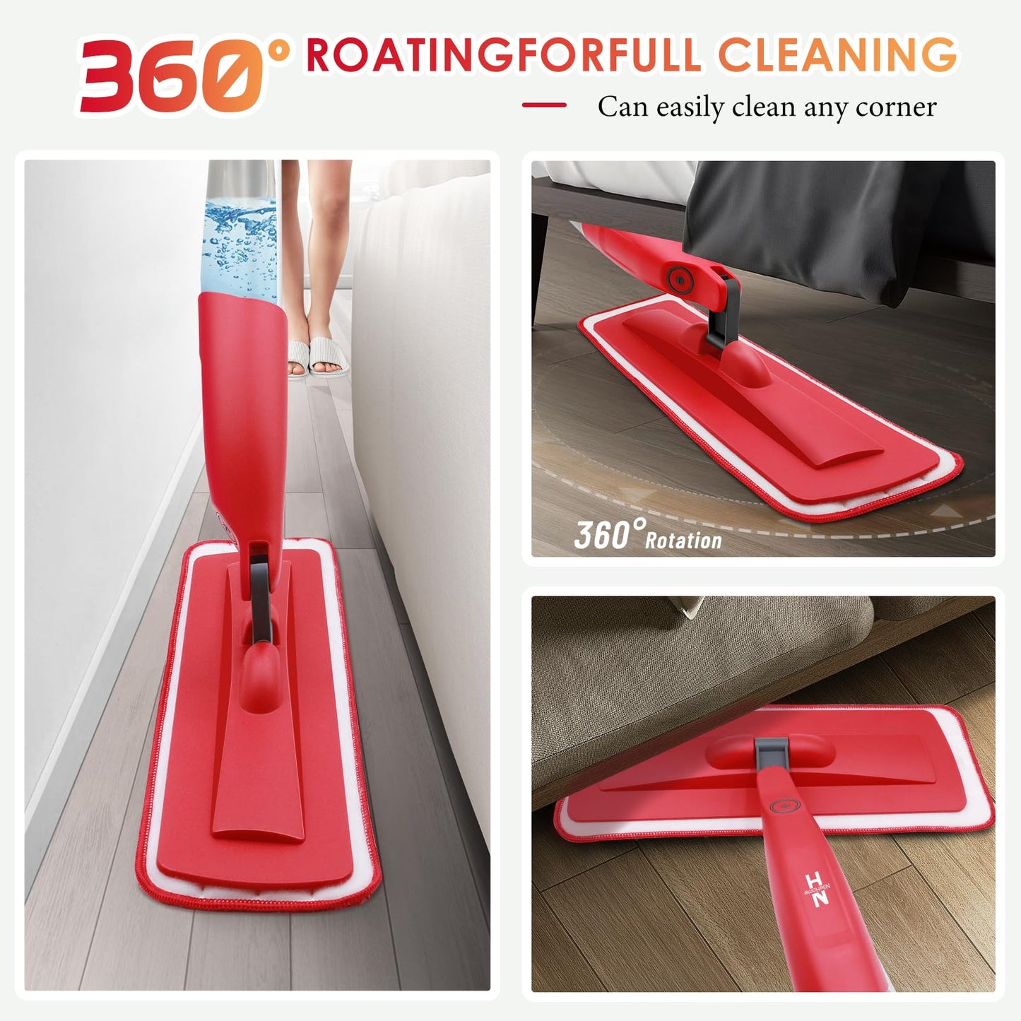Spray Mop with 580ml Bottle and 2 Pads