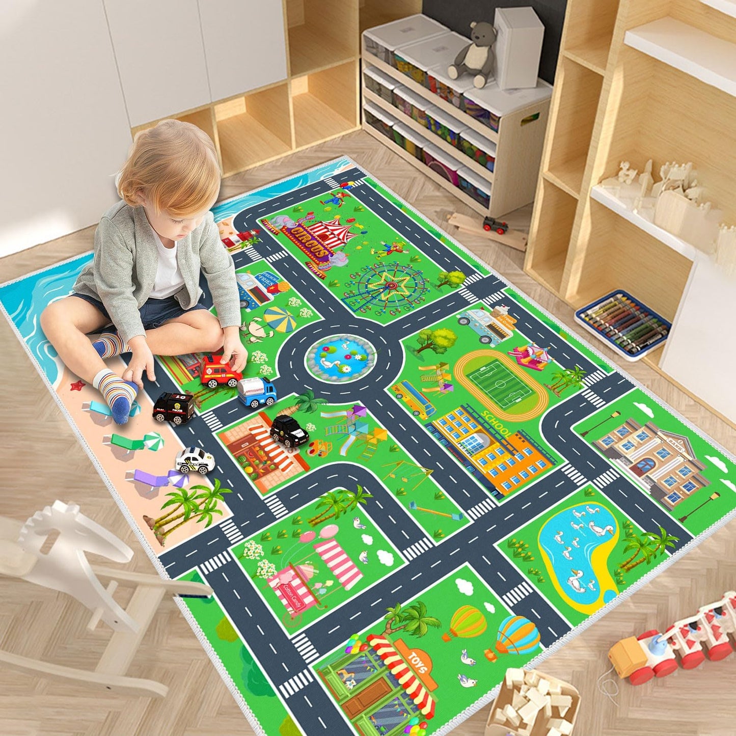 Kids City Life Playmat for Toy Cars and Trains