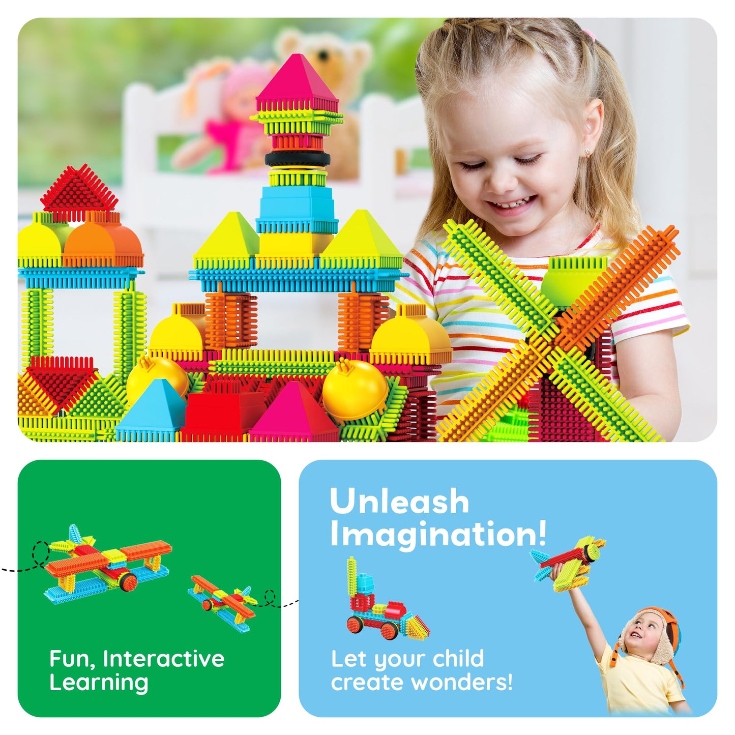 120pcs Interlocking Building Blocks Toy Set