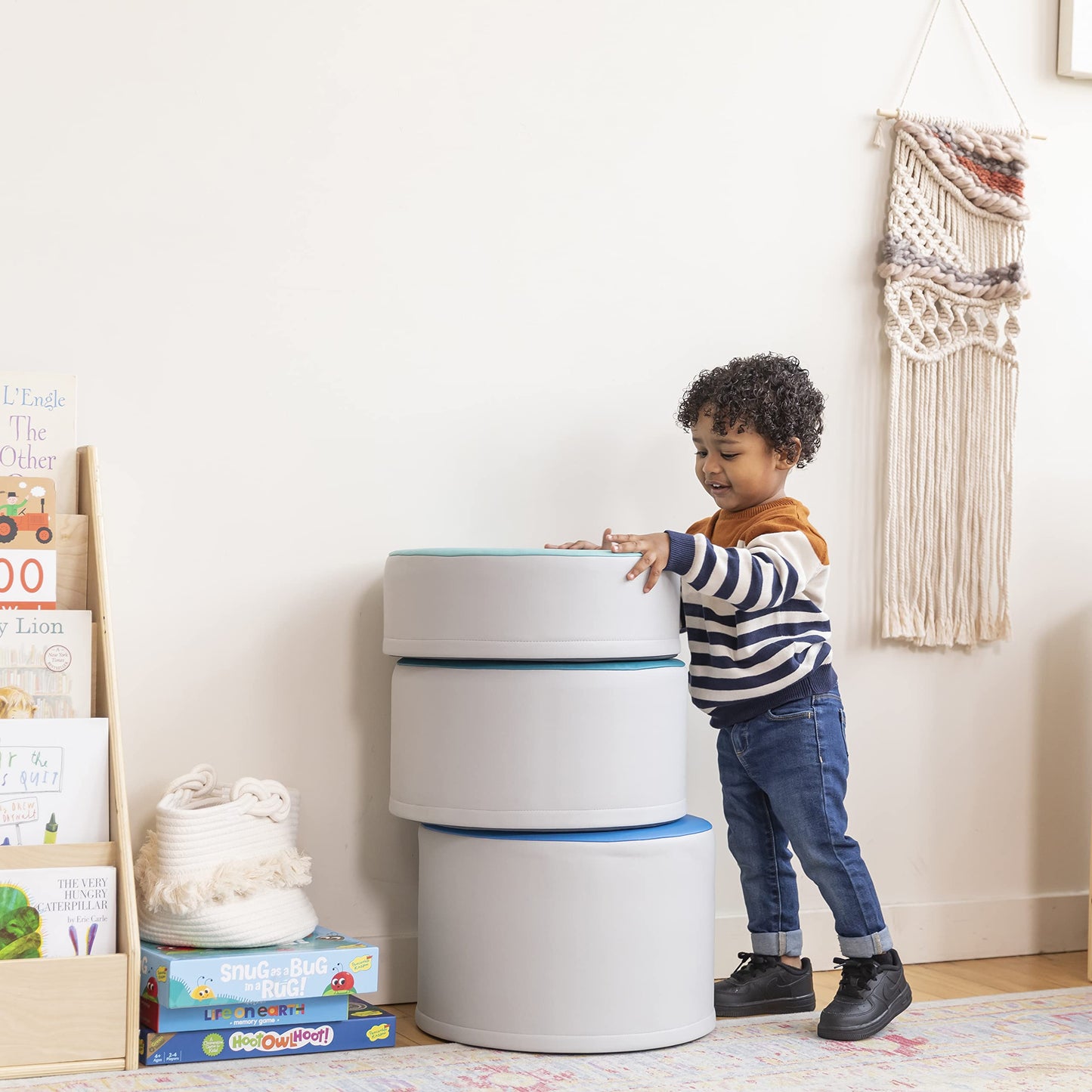 3-Piece ECR4Kids SoftZone Stump Stool Set