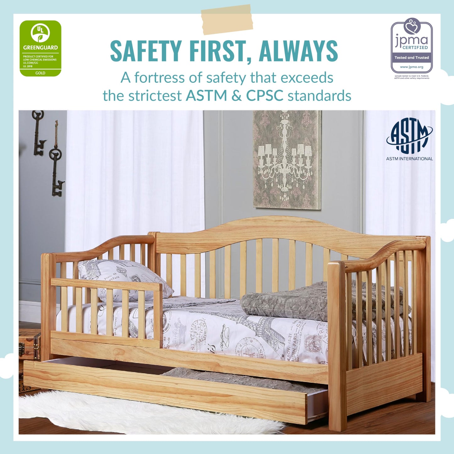 Dream On Me Toddler Day Bed in Natural