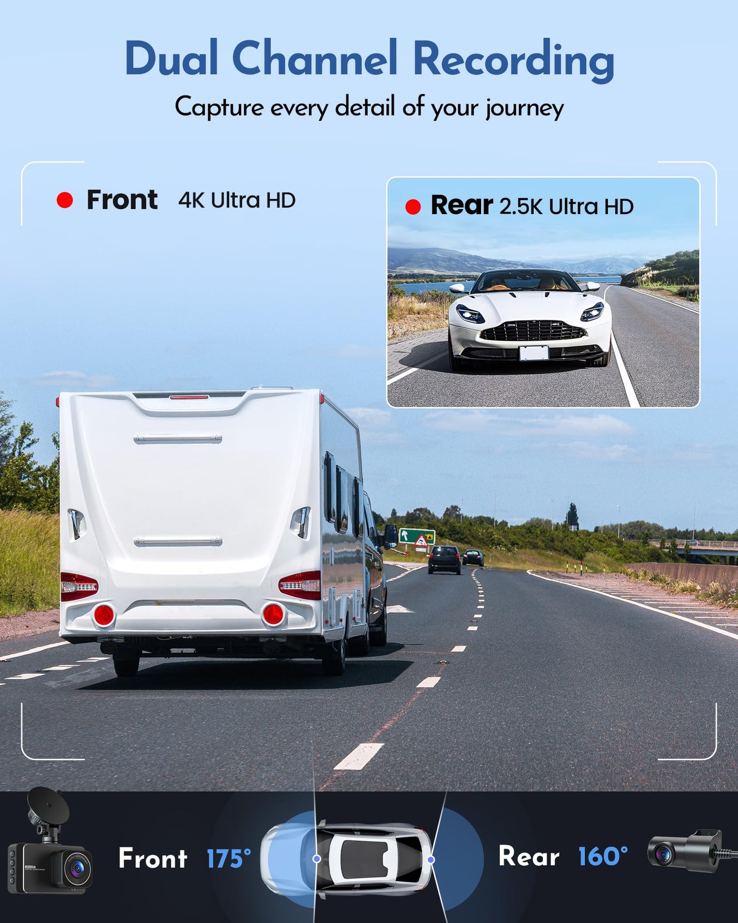 DELLFY 4K Dash Cam with Night Vision & Wi-Fi