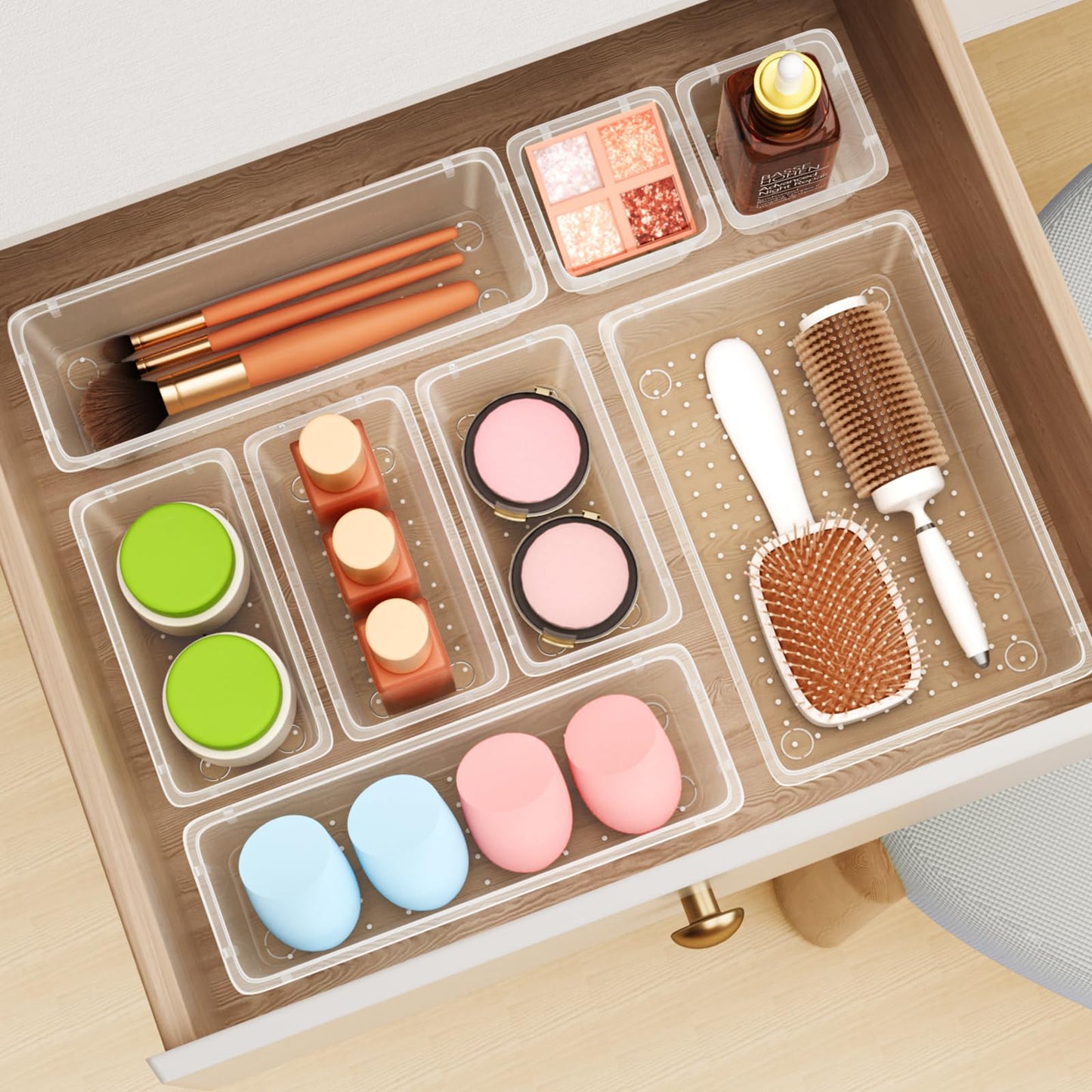 12 PCS Clear Drawer Organizer Set for Makeup