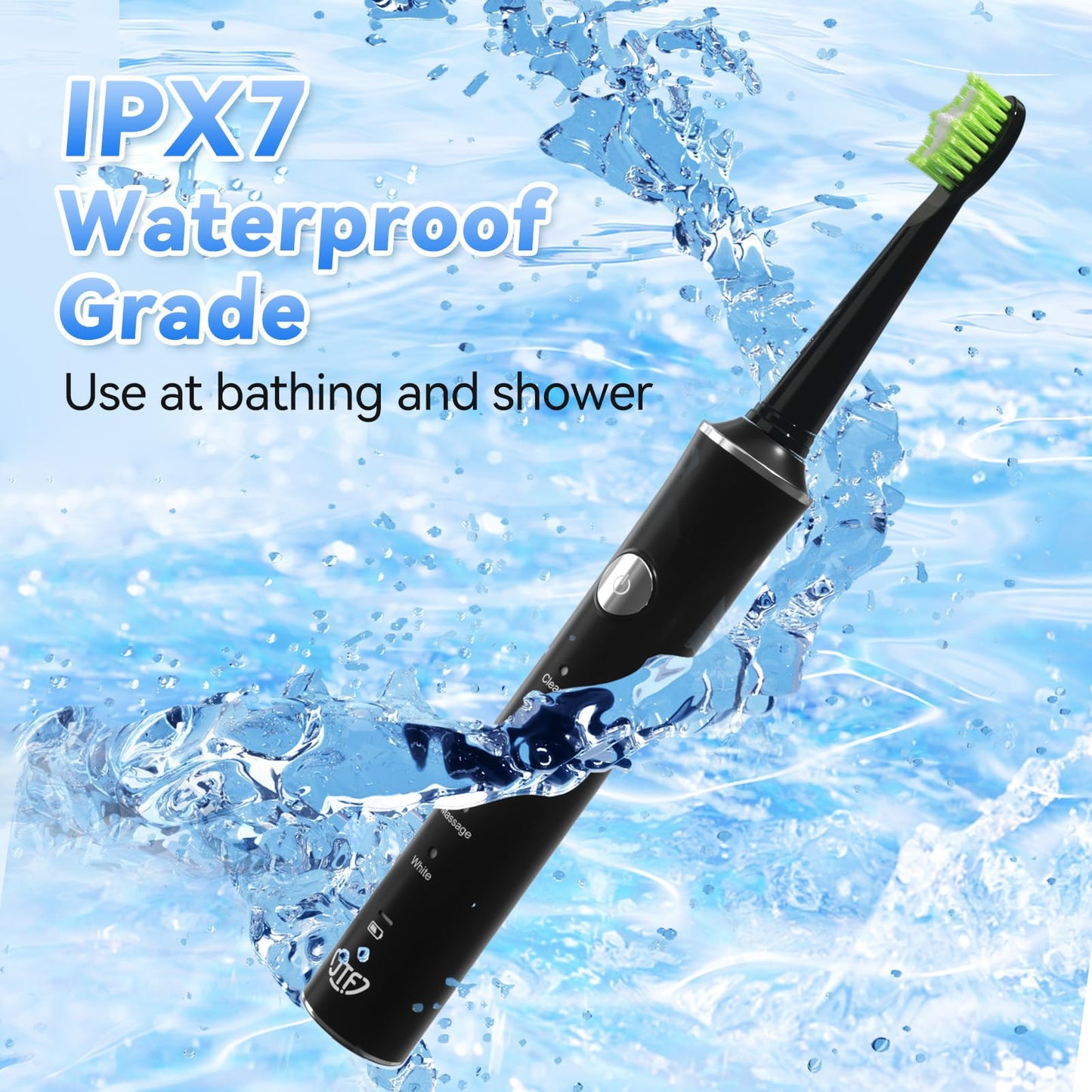 Electric Toothbrush with 6 Brush Heads and Timer