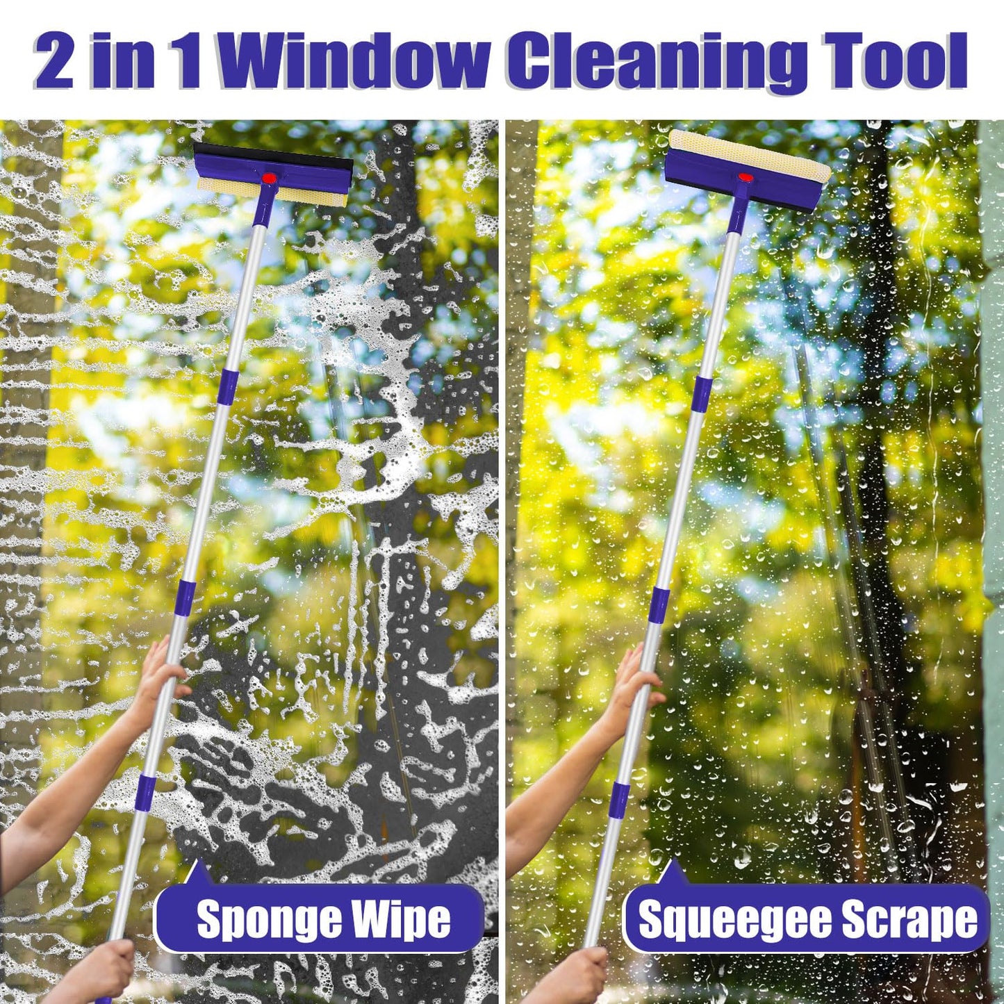 Window Squeegee with 60" Handle and Sponge