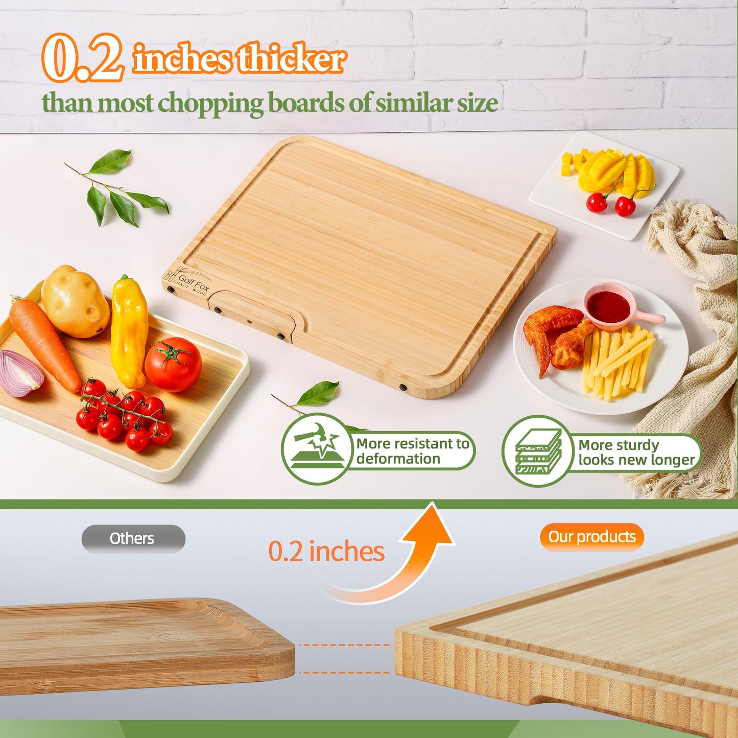 Extra Large Double-Sided Bamboo Cutting Board