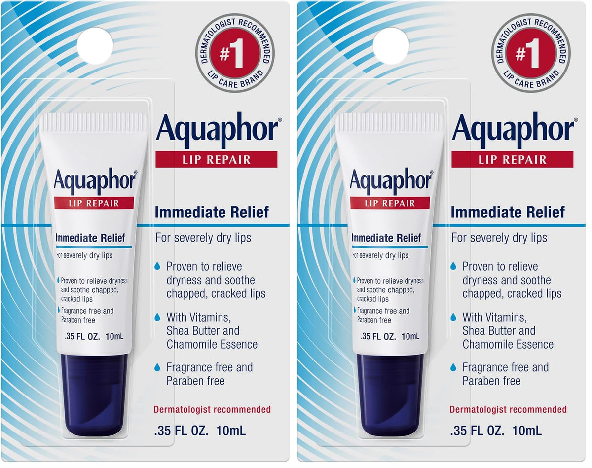 2 Pack Aquaphor Long-Lasting Lip Repair Ointment