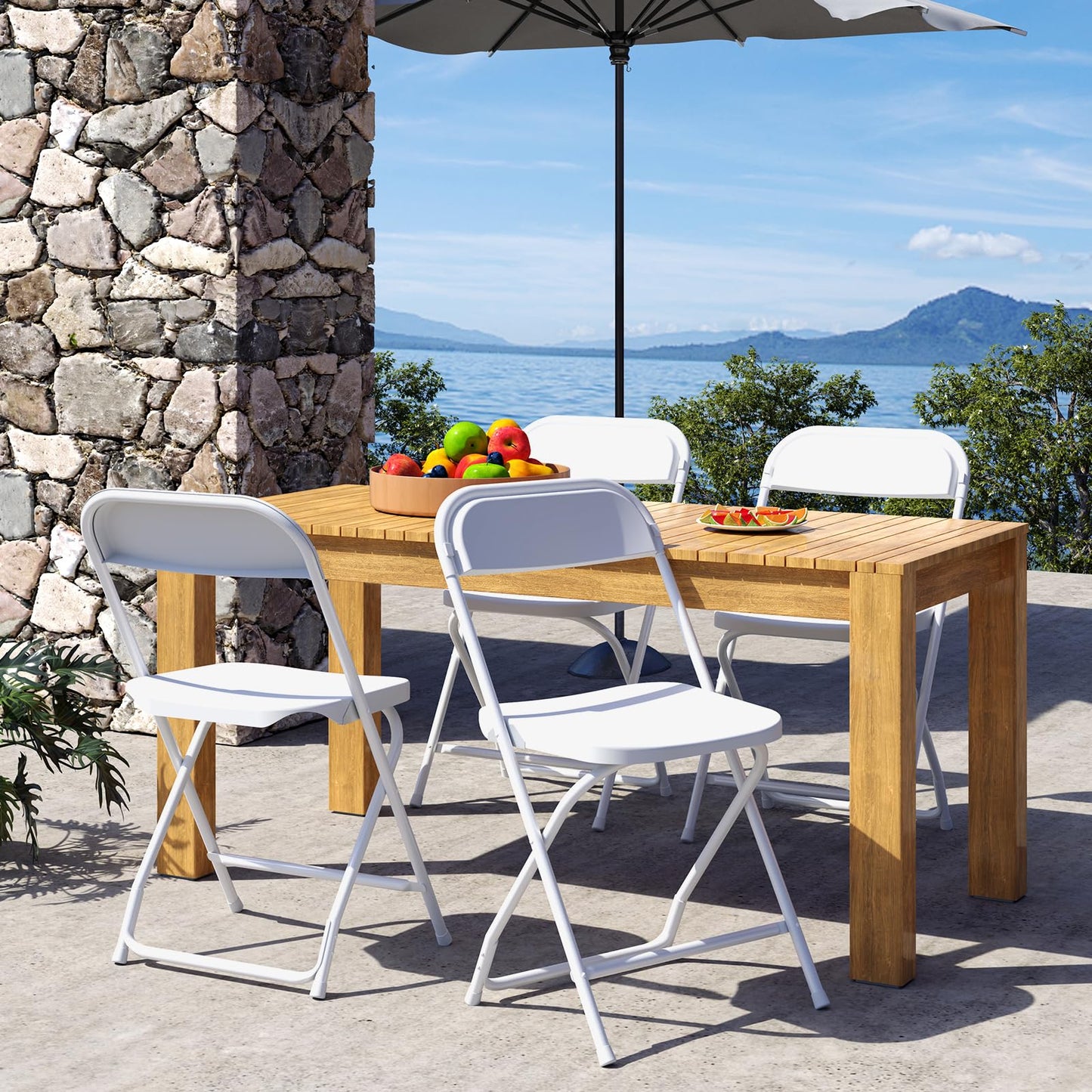 4 Pack Folding Chairs with Metal Frame