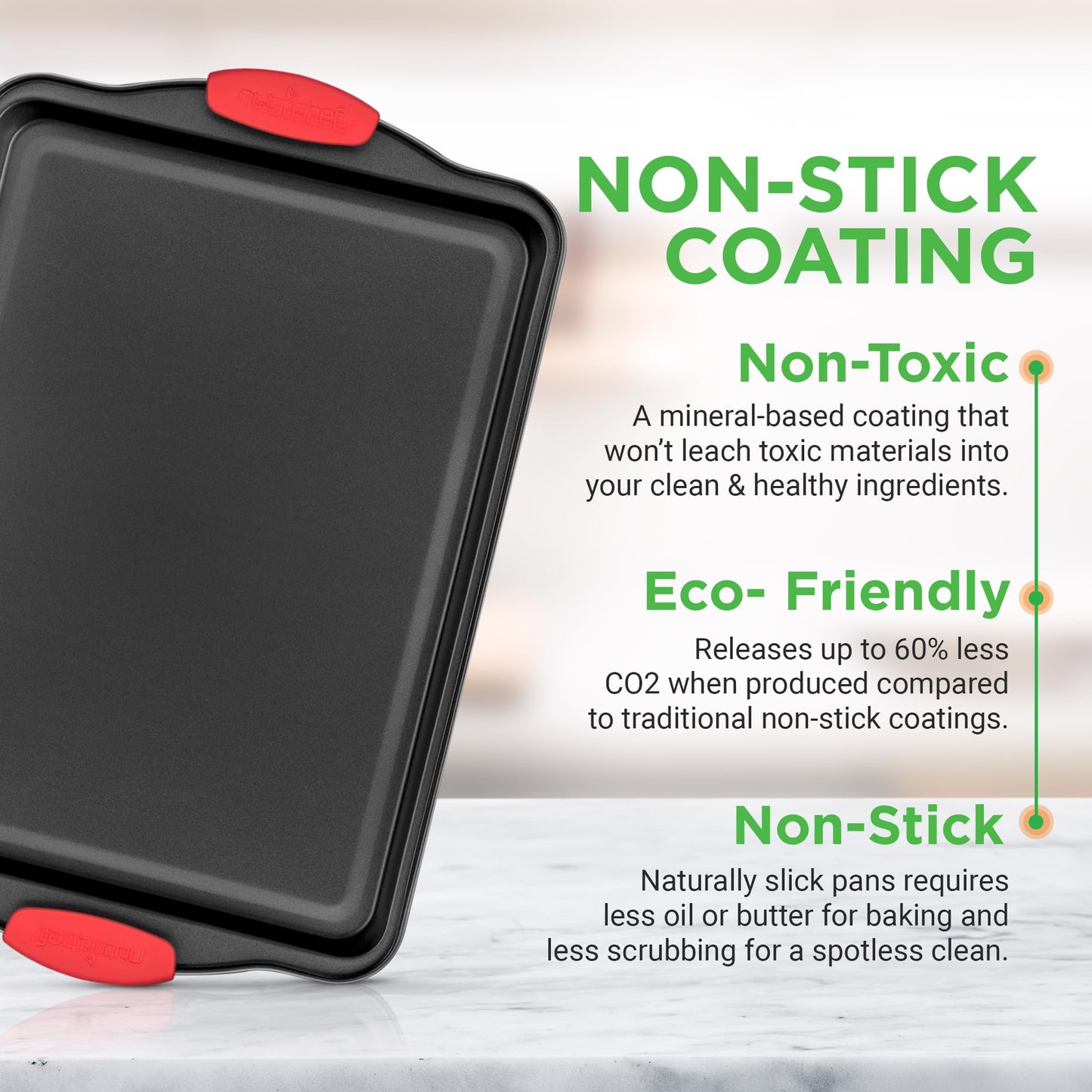 NutriChef 3-Piece Nonstick Baking Pan Set