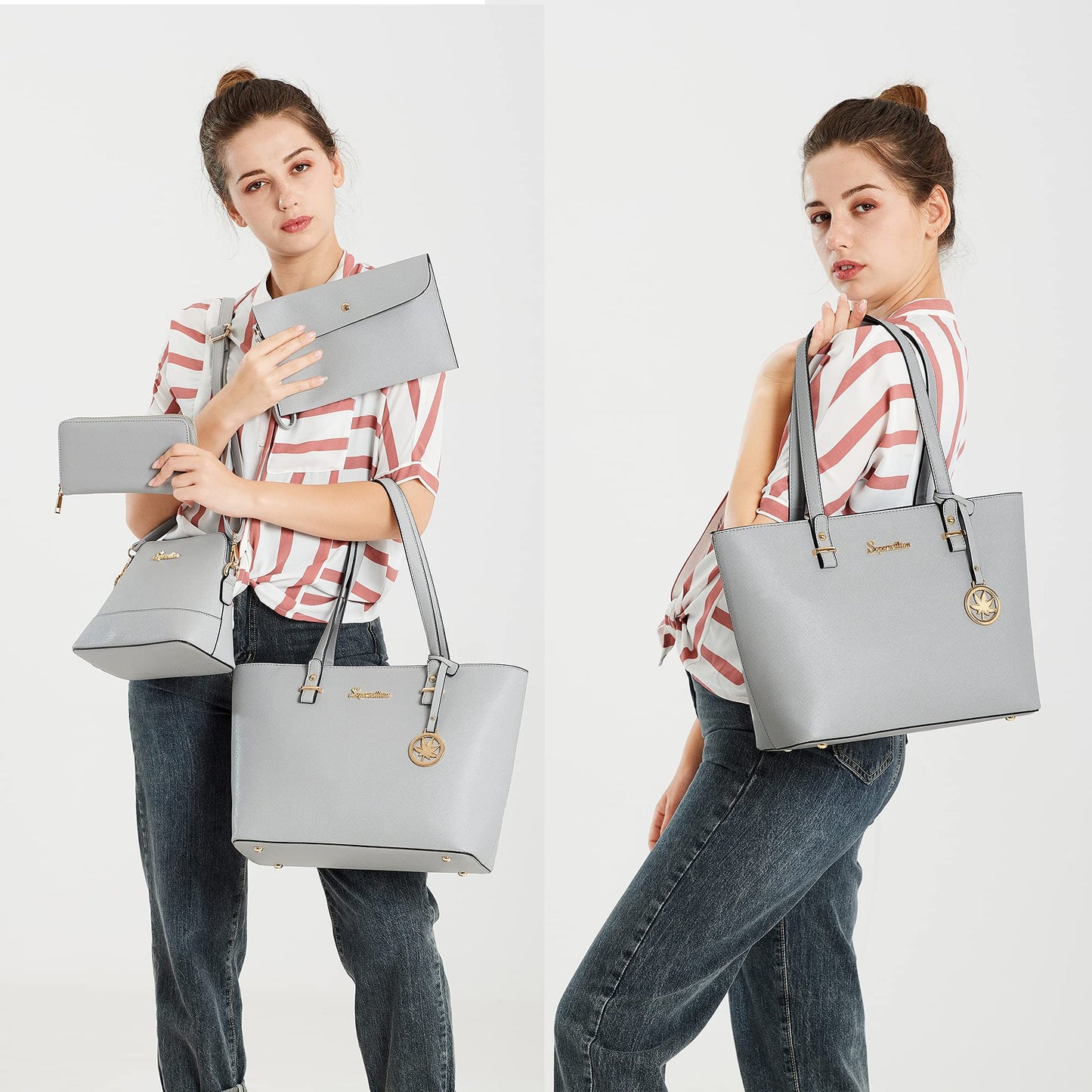 5-Piece Soperwillton Tote and Shoulder Bag Set