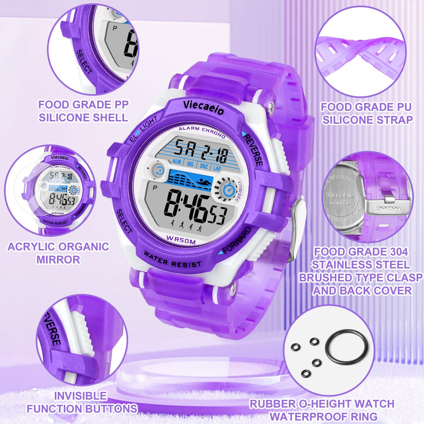 Kids Digital Sport Watch Waterproof for Ages 5-17