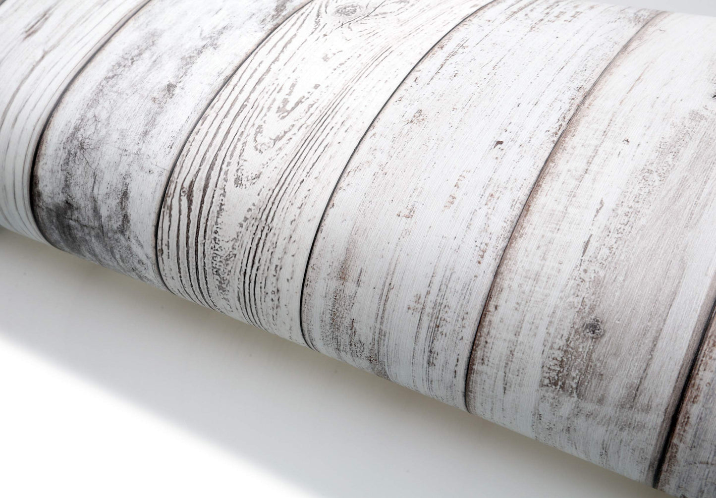 Wood Panel Peel and Stick Wallpaper (19.6" x 118", Light Texture, Washed White Panel) Waterproof and Easy to Clean Self-Adhesive Film for Any Surfaces and Furnitures