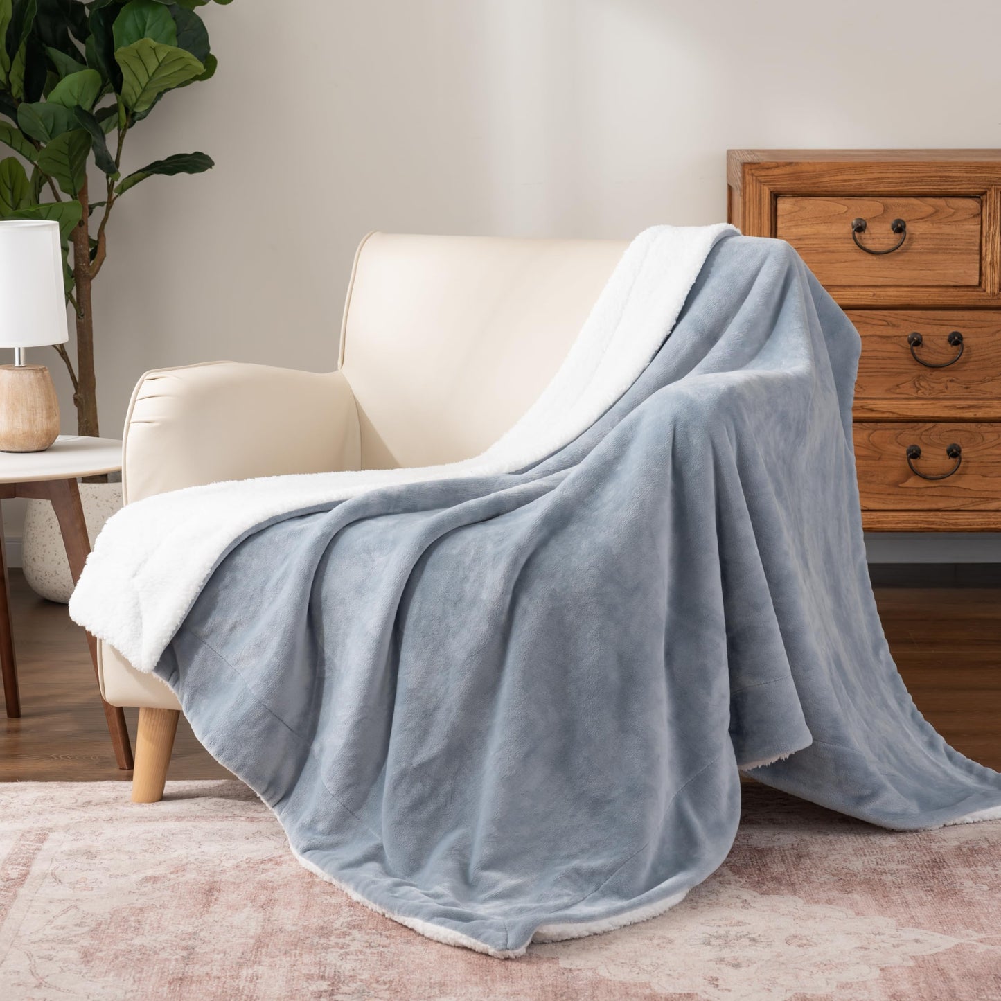 Berkshire Blanket Sherpa Reversible Throw Blanket