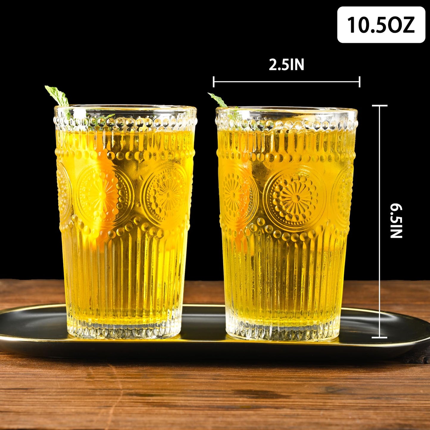 10.5 OZ Highball Glasses Set of 4