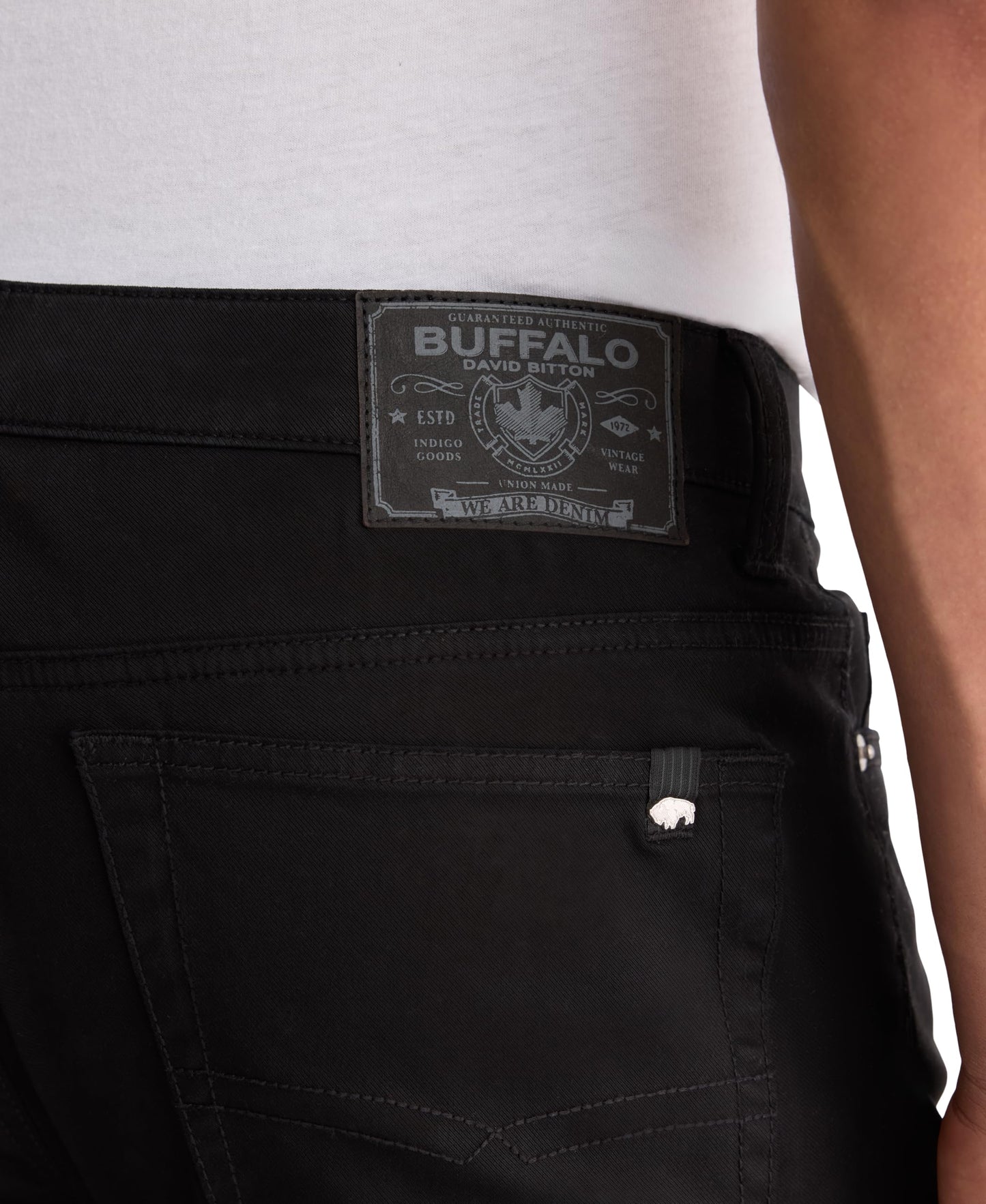 Buffalo David Bitton Men's Slim Black Sateen Pants