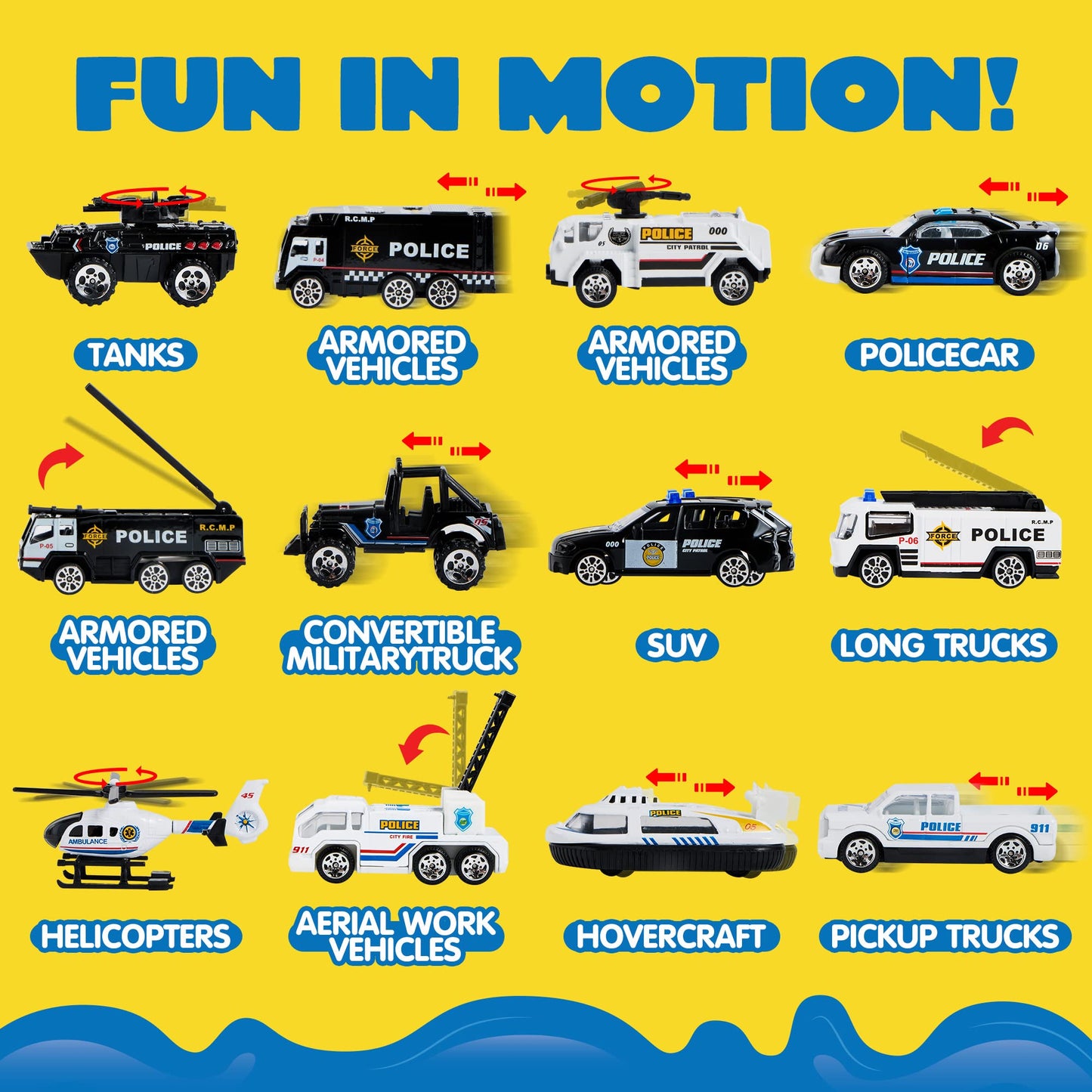 JOYIN 25-in-1 Police Rescue Truck Toy Set