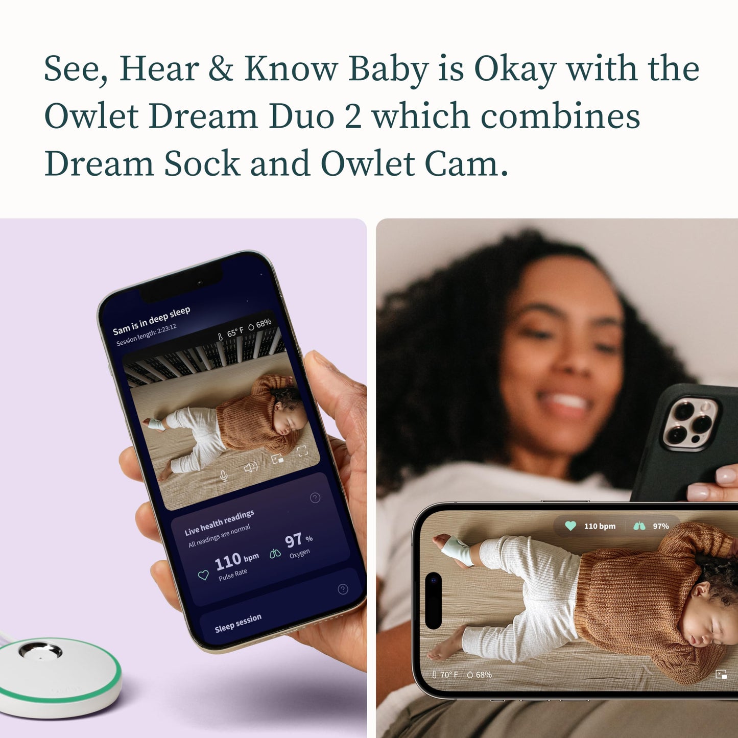 Owlet Dream Duo Baby Monitor with HD Video