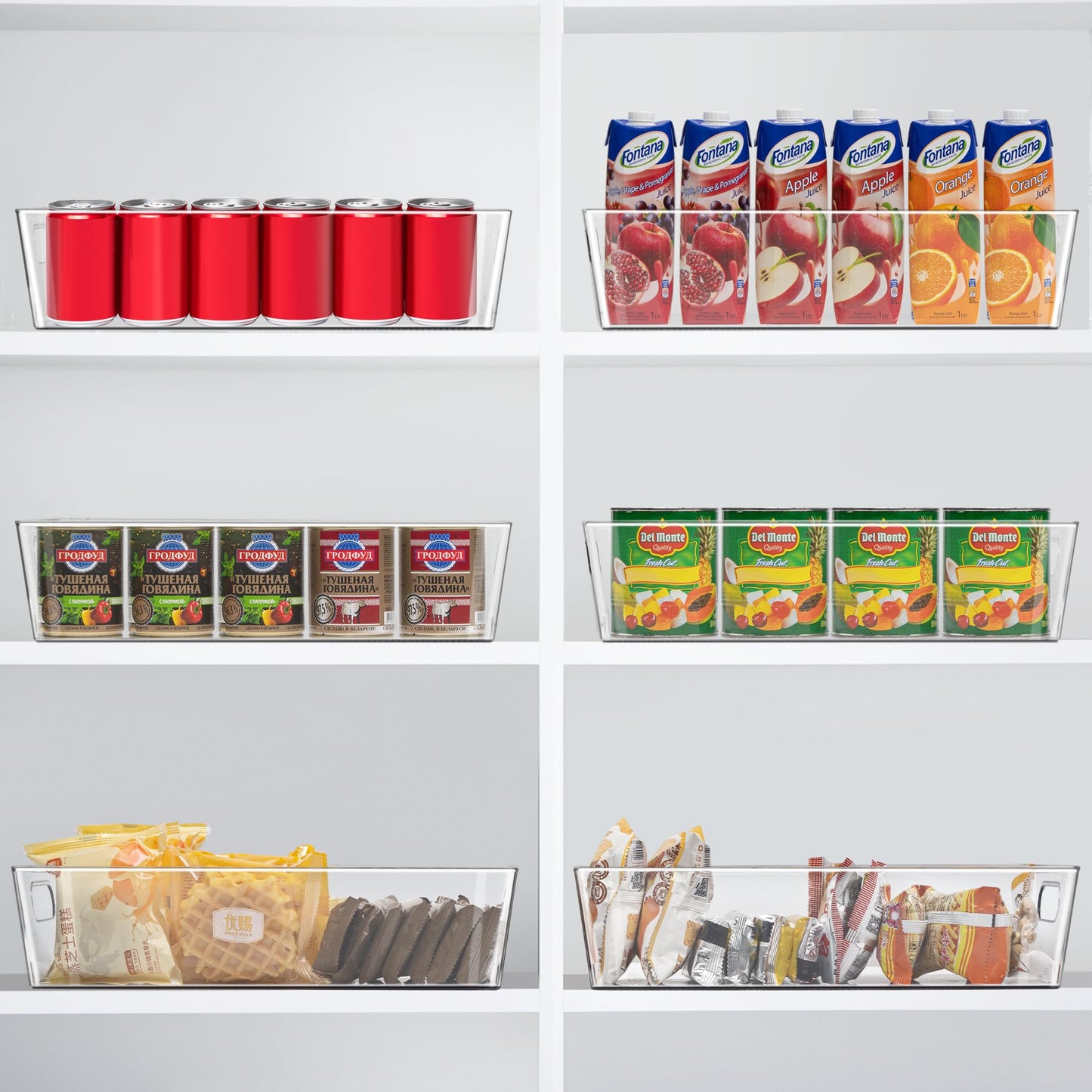 Clear Storage Bins for Home Organization - 6 Pack