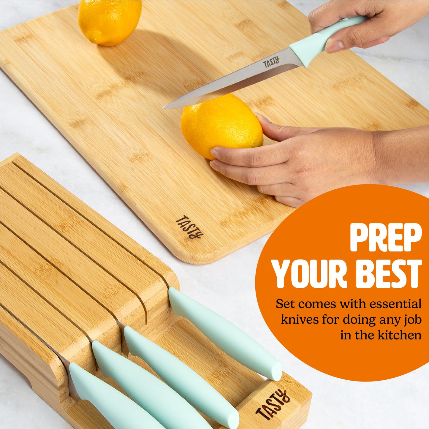 6-Piece Kitchen Knife Set with Organizer