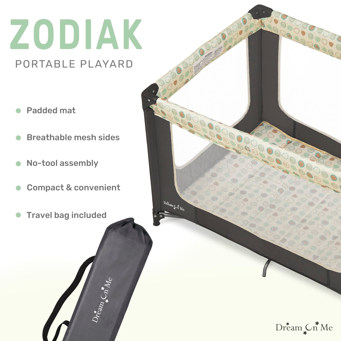 Dream On Me Zodiak Portable Baby Playard - Grey