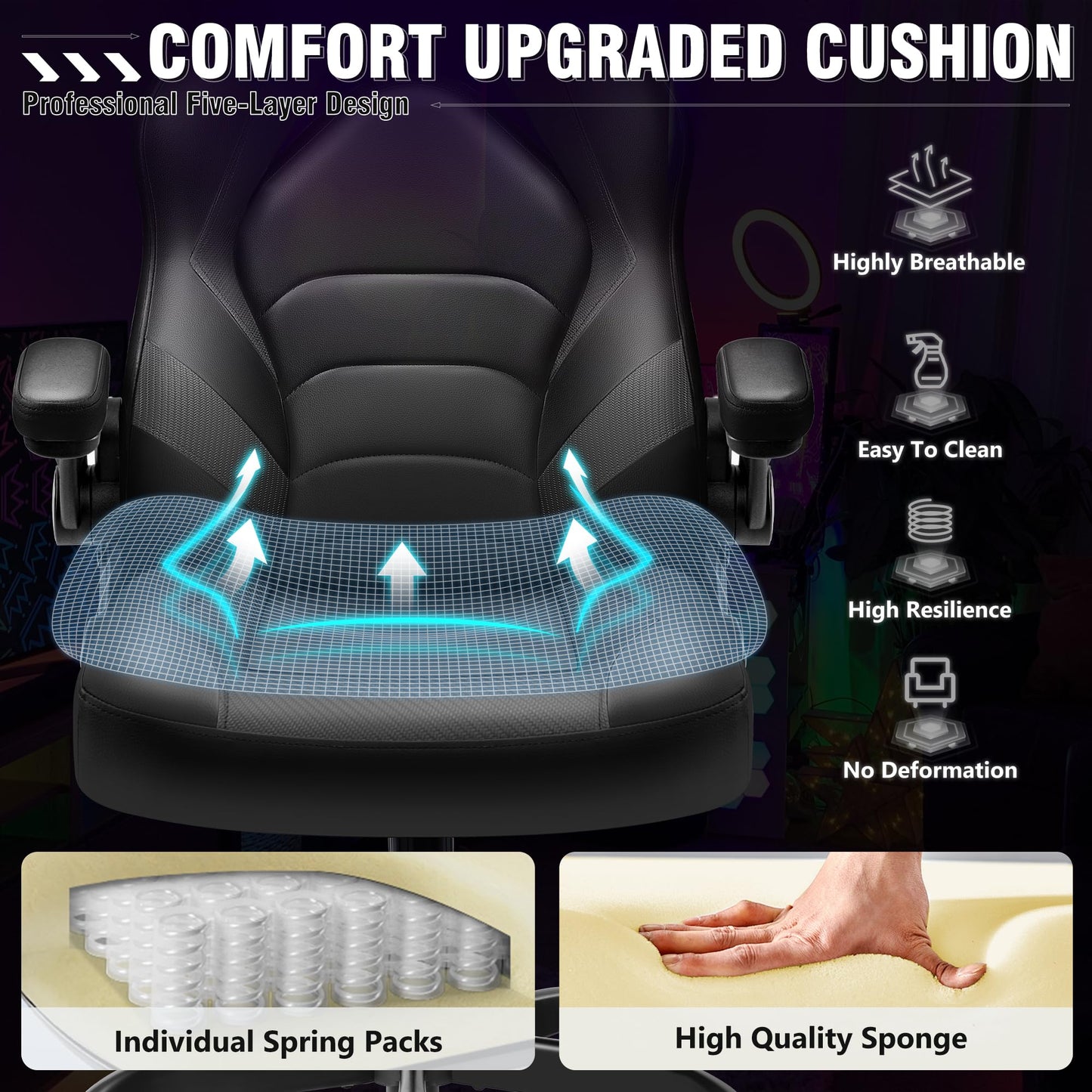 Ergonomic Gaming Chair with Lumbar Support