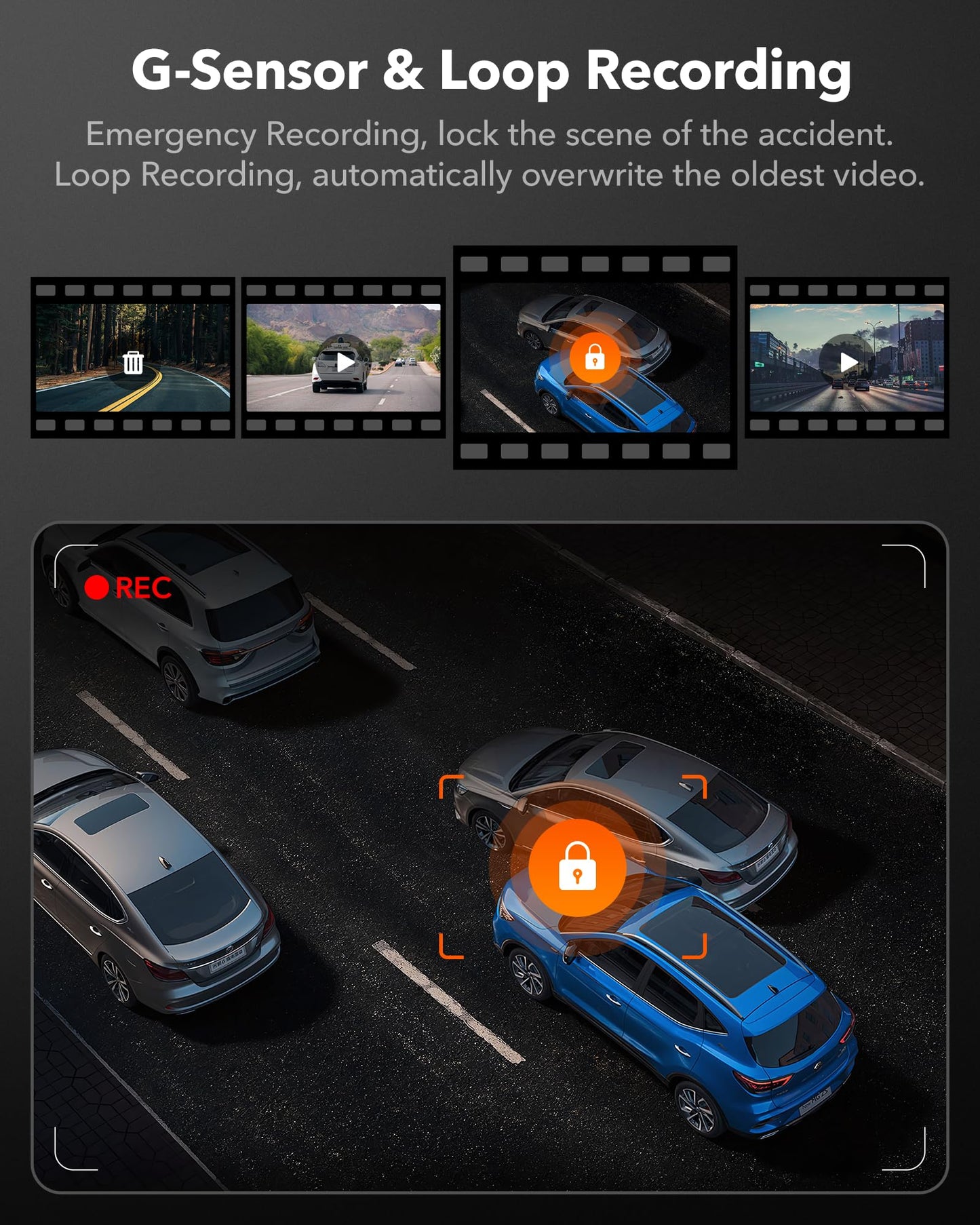 WOLFBOX i07 3 Channel Dash Cam Built in WiFi GPS, 4K+1080P Dash Camera Front and Inside, 1440P+1080P+1080P Triple Car Camera with 3" LCD Screen, Free 32GB Card, IR Night Vision, 24 Hours Parking Mode
