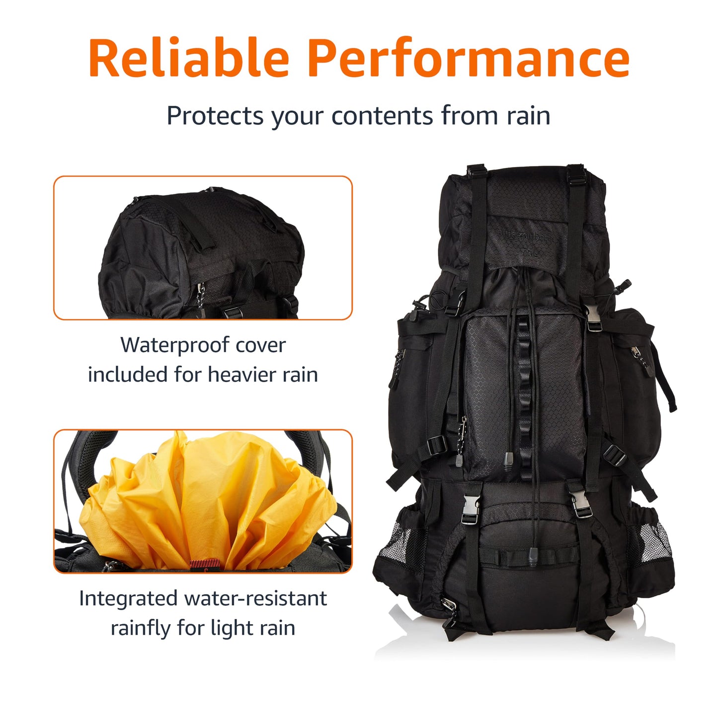 75L Internal Frame Backpack by Amazon Basics