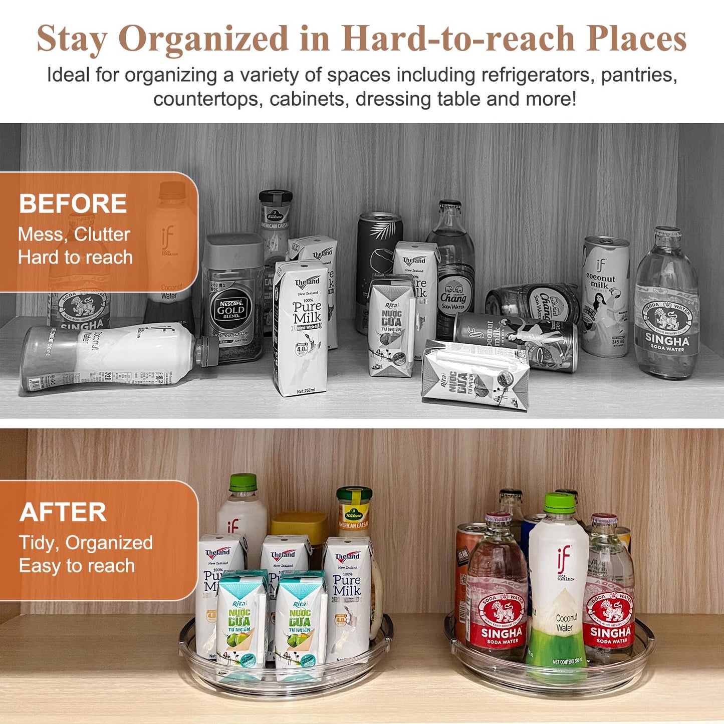 9.25 Inch Lazy Susan Organizer Set of 4
