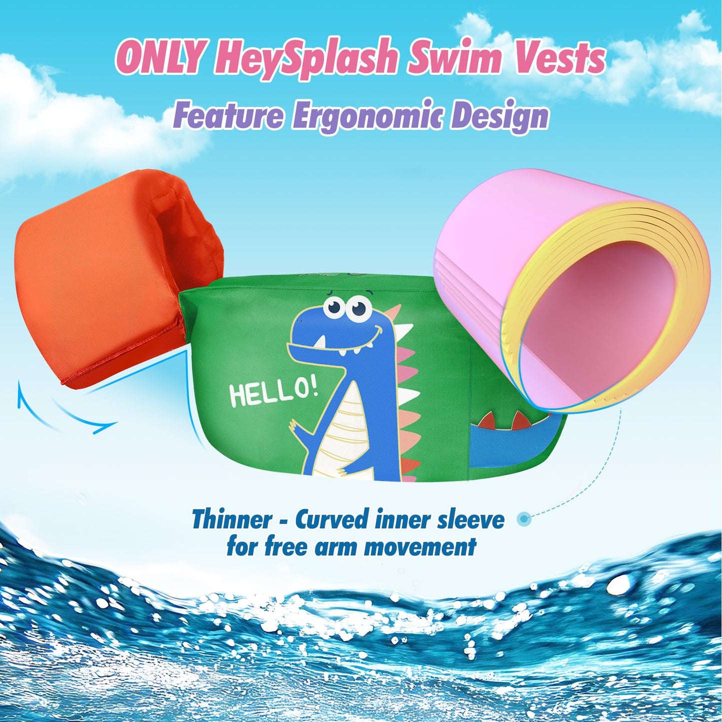 Kids Swimming Vest Floaties for 20-50 Lbs