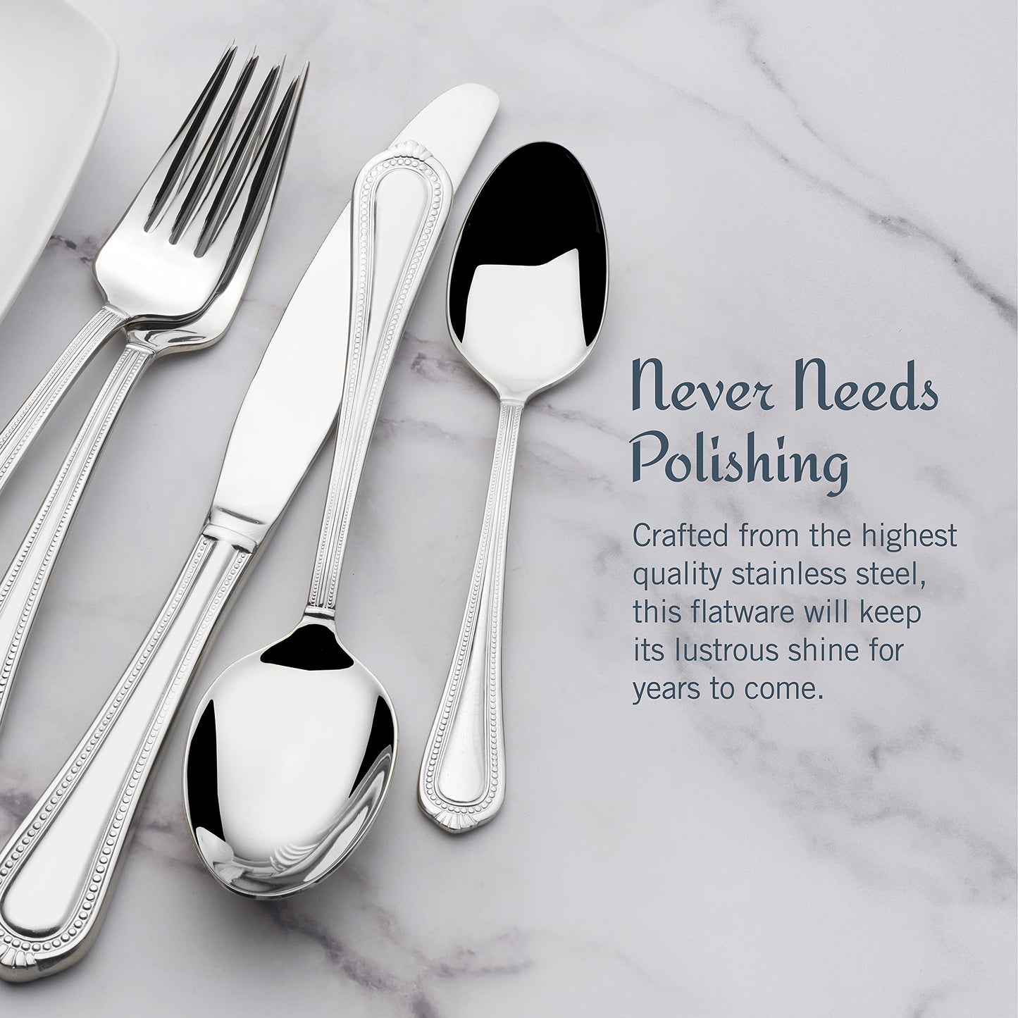 Mikasa Regent Bead Flatware Set for 12