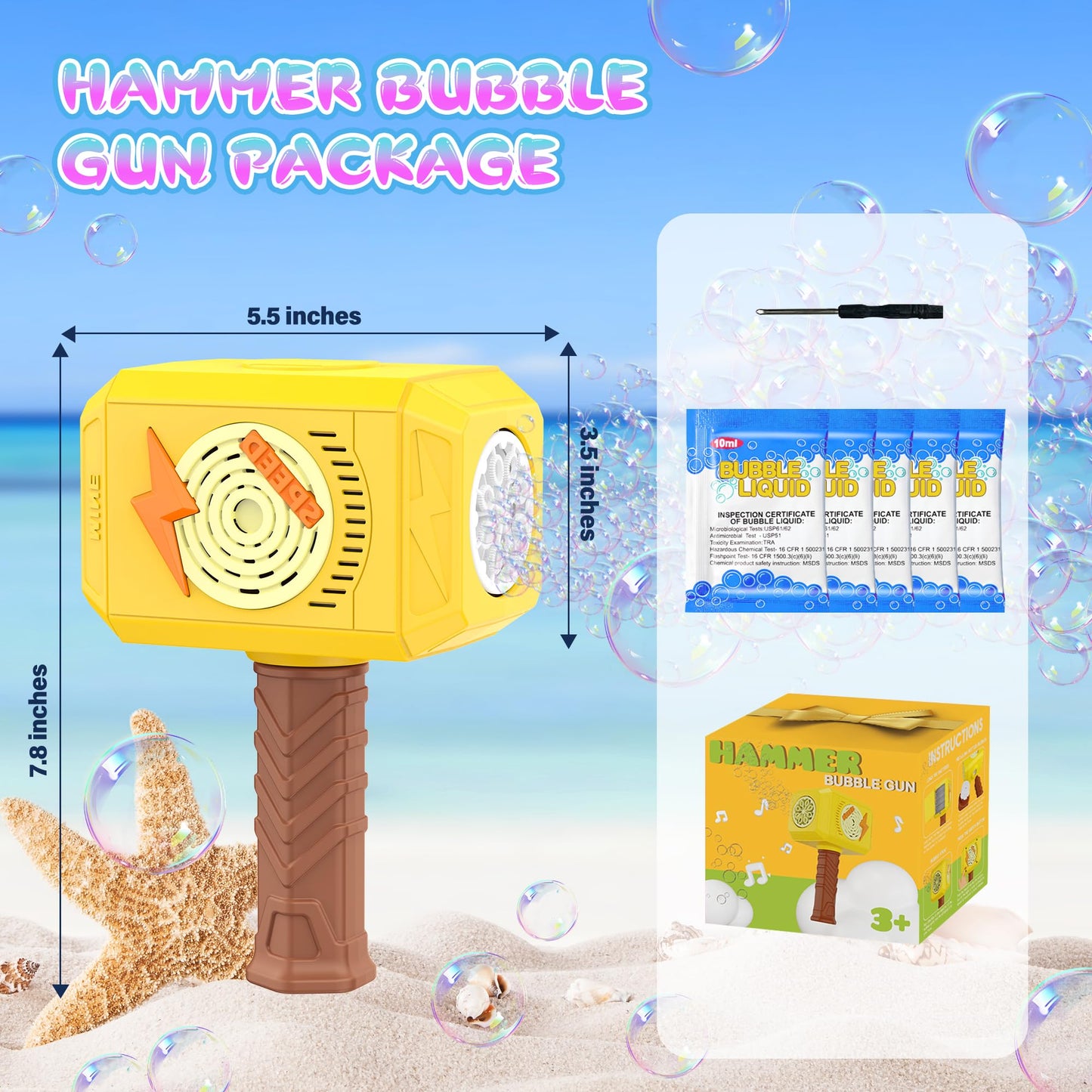 Bubble Machine with Light & Music for Kids
