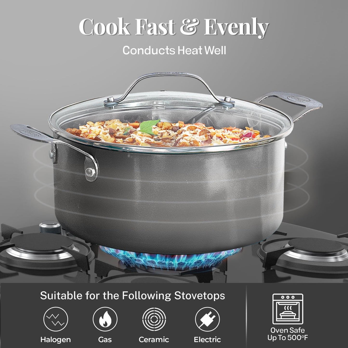 Gotham Steel 20 Pc Pots and Pans Set, Bakeware Set, Ceramic Cookware Set for Kitchen, Long Lasting Non Stick Pots and Pans Set with Lids Dishwasher / Oven Safe, Non Toxic-Copper