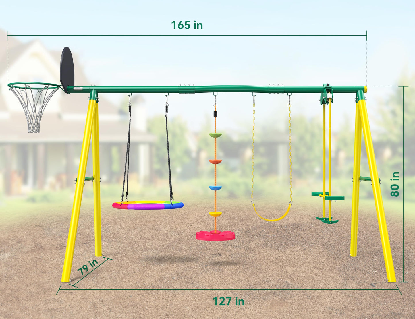 Osoeri 5-in-1 Kids Outdoor Swing Set