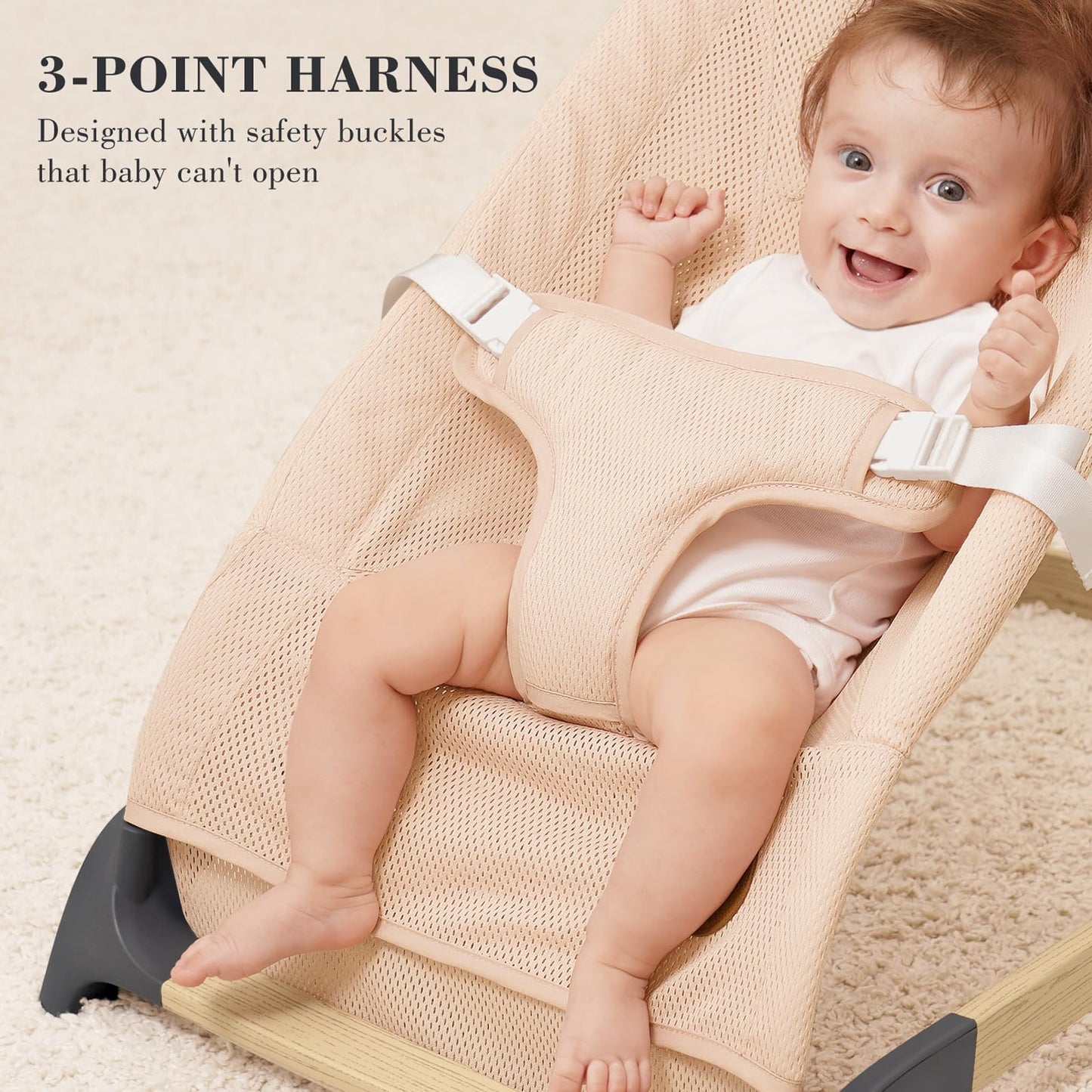 ANGELBLISS Portable Baby Bouncer with Natural Vibrations