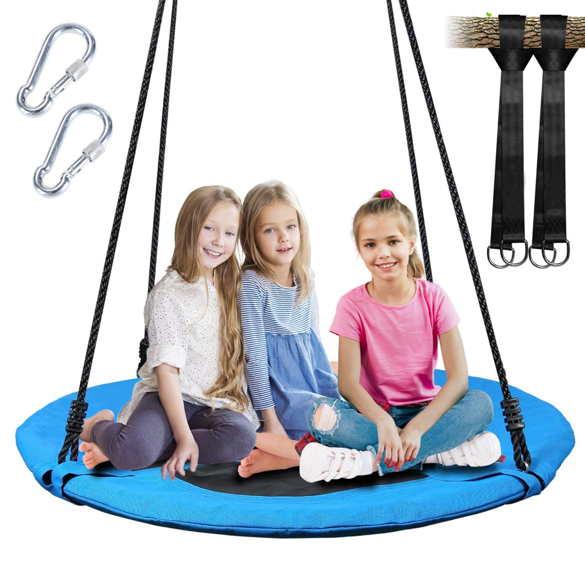 40-Inch Round Saucer Tree Swing with Straps