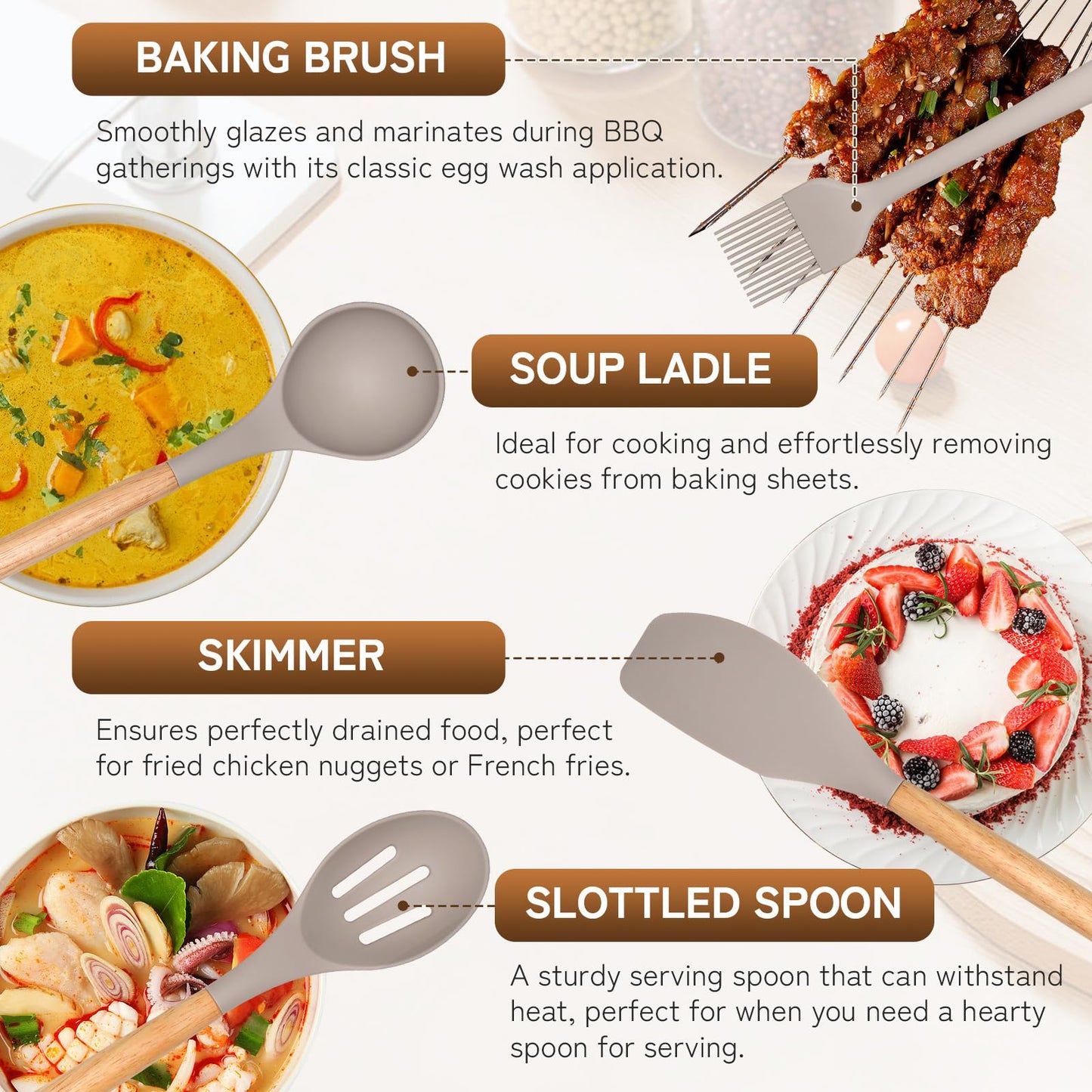 43 Piece Silicone Kitchen Utensils Set