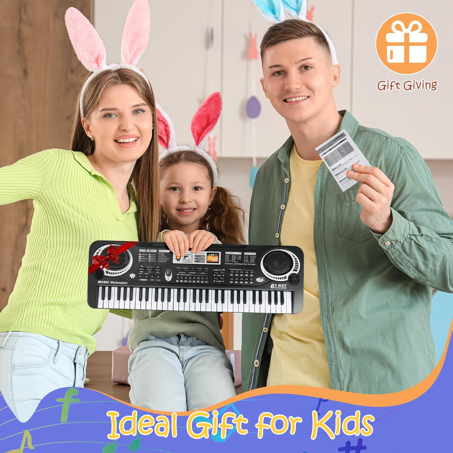 61-Key Beginner Piano Keyboard with Teaching Mode